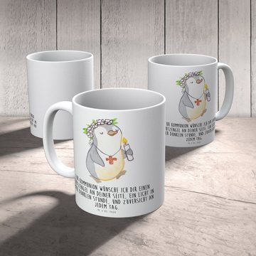 Mr. & Mrs. Panda Tasse Pinguin Kommunion Mädchen - Weiß - Geschenk, Konfirmation Geschenk, G, Keramik, Einzigartiges Botschaft