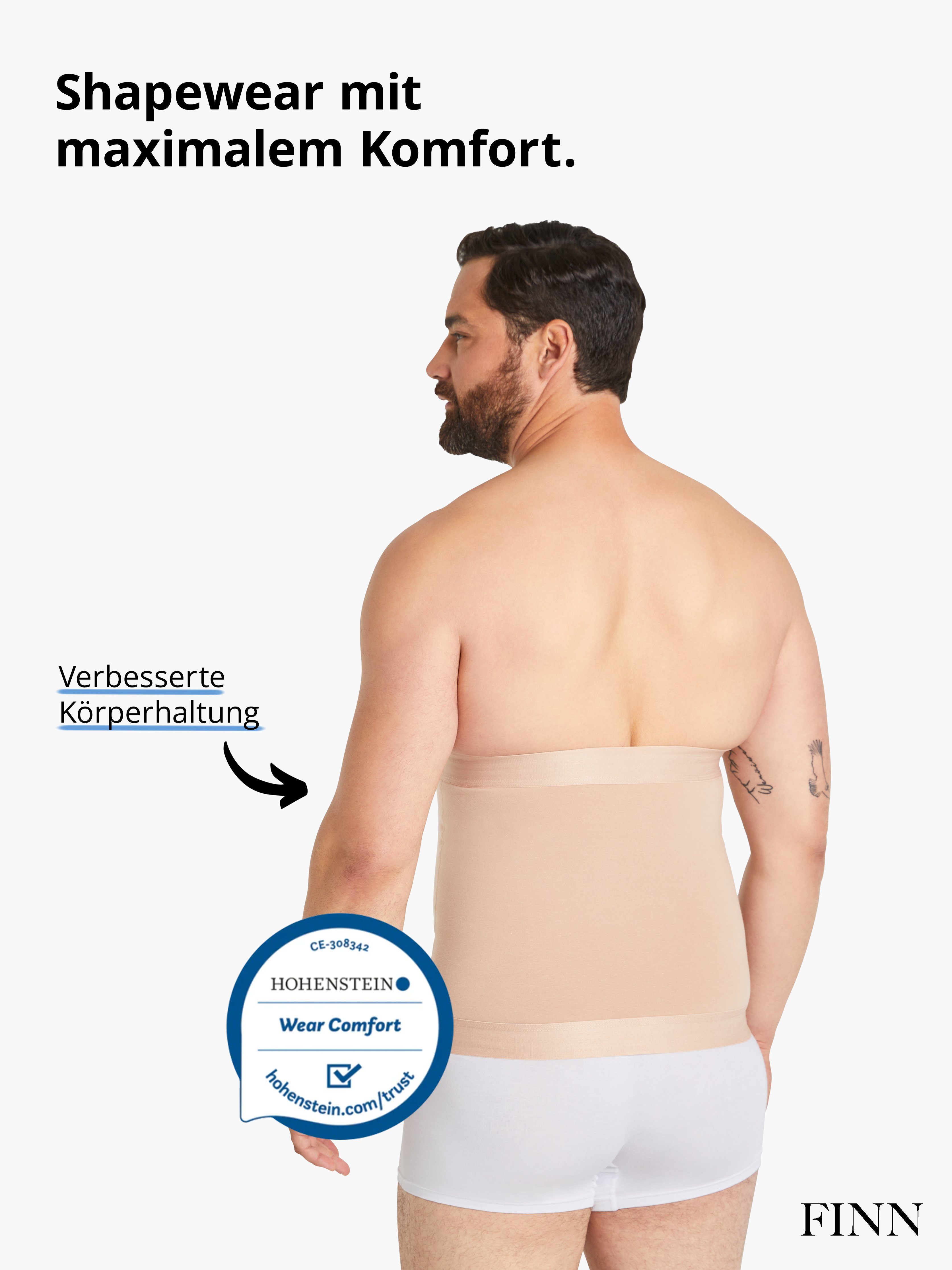 FINN Design Shapinghose Kompressions-Gürtel Herren - Shapewear Bauchbinde aus Baumwolle Starker Body-Shaper für einen flacheren Bauch