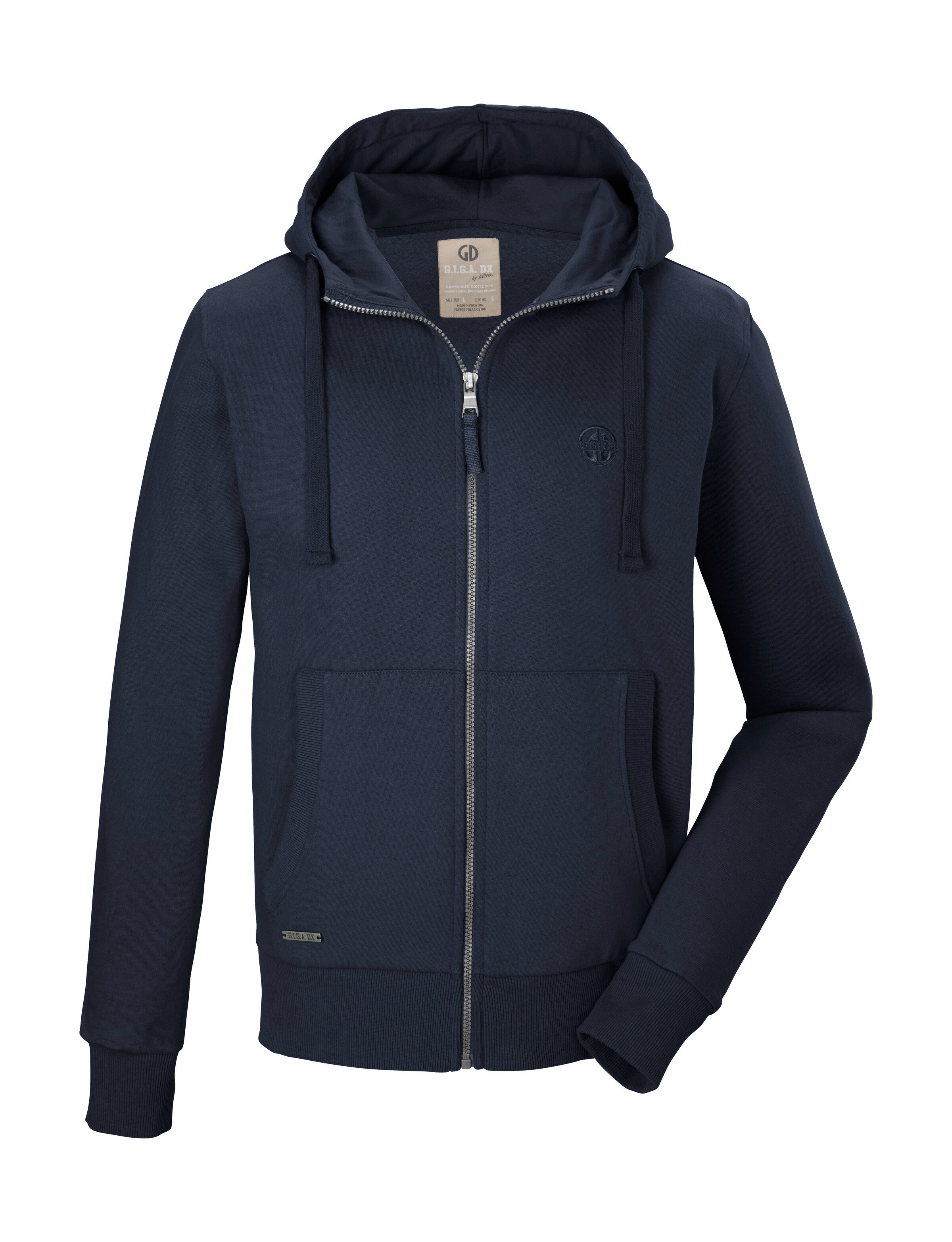 G.I.G.A. DX by killtec Sweatjacke GS 8 MN SWT JCKT GOTS GOTS-zertifizierte Bio-Baumwolle, Carbon-Finish, lässiger Look