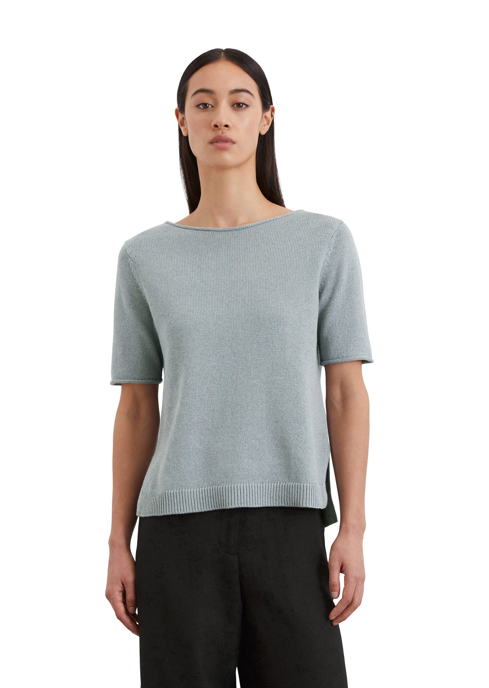 Marc OPolo Rundhalspullover "aus Organic-Cotton-Leinen-Mix" günstig online kaufen