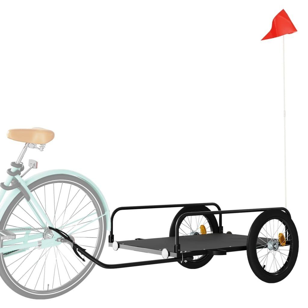 vidaXL Fahrradlastenanhänger Fahrradanhänger Schwarz 135x70x37 cm Eisen