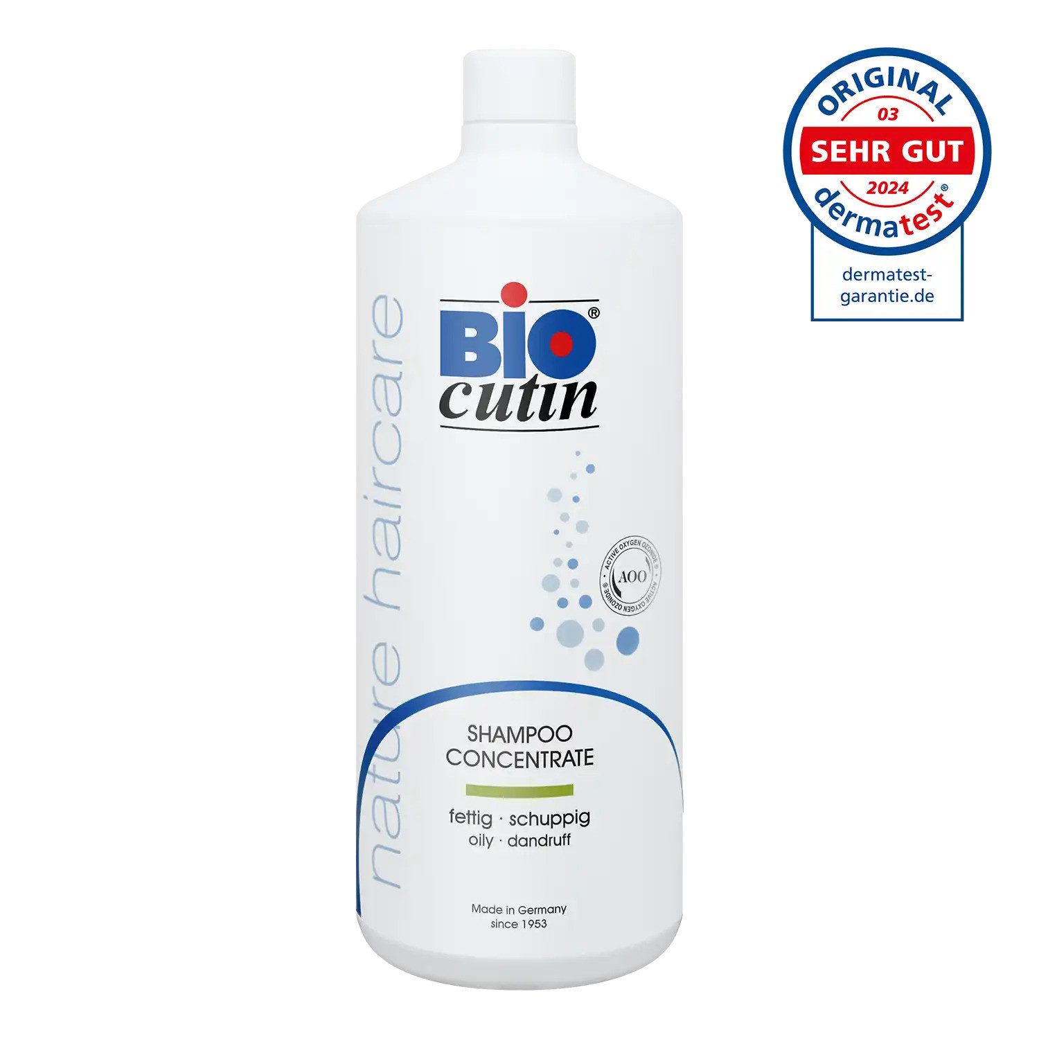 GW Nature Cosmetic Haarshampoo Biocutin® Shampoo Concentrate fettig & schuppig 200 ml & 1000 ml, Vegan, sulfatfrei, parabenfrei, silikonfrei, Konzentrat