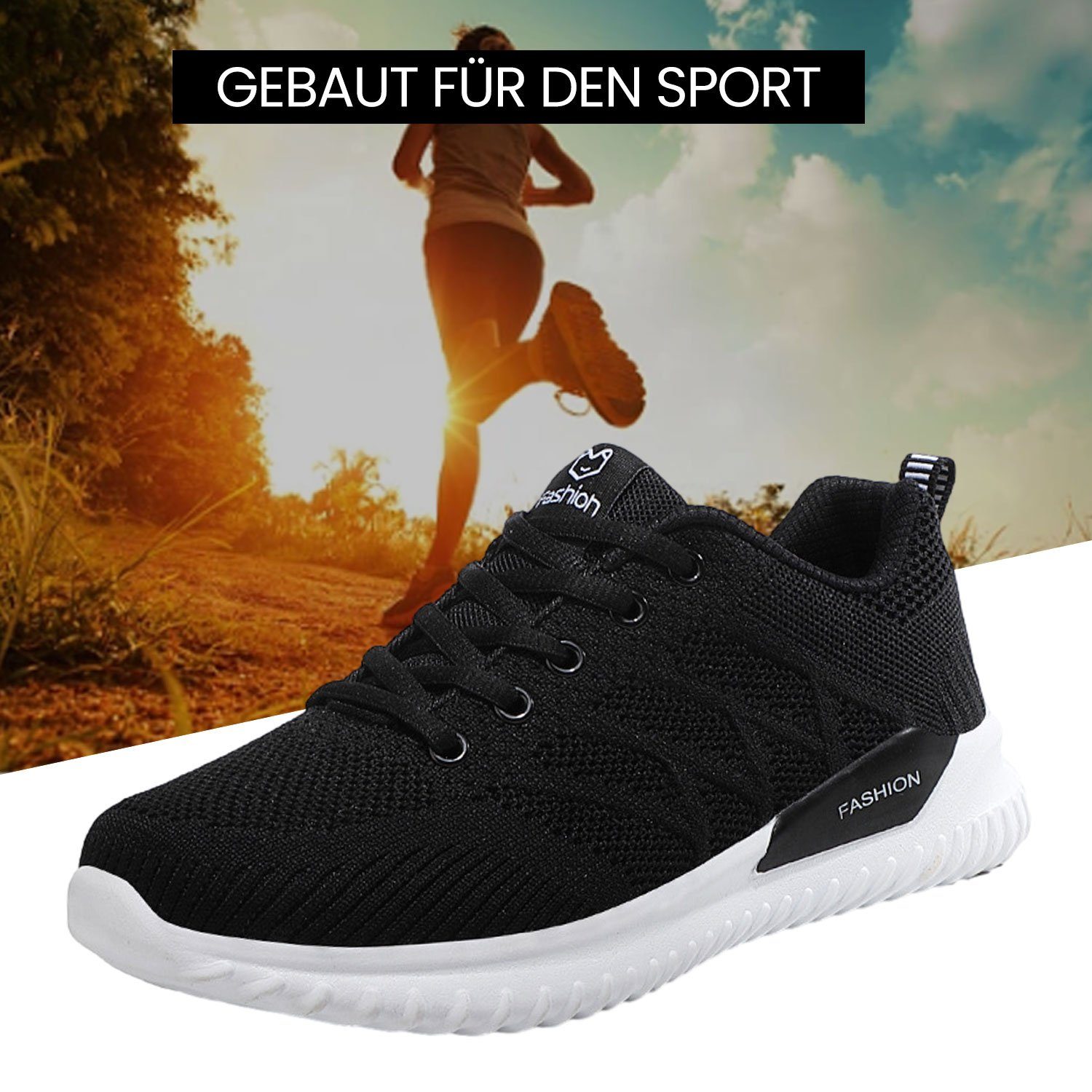 Schwarz Daisred Sneaker Sneaker Laufschuhe Tennisschuhe Joggingschuhe Damen