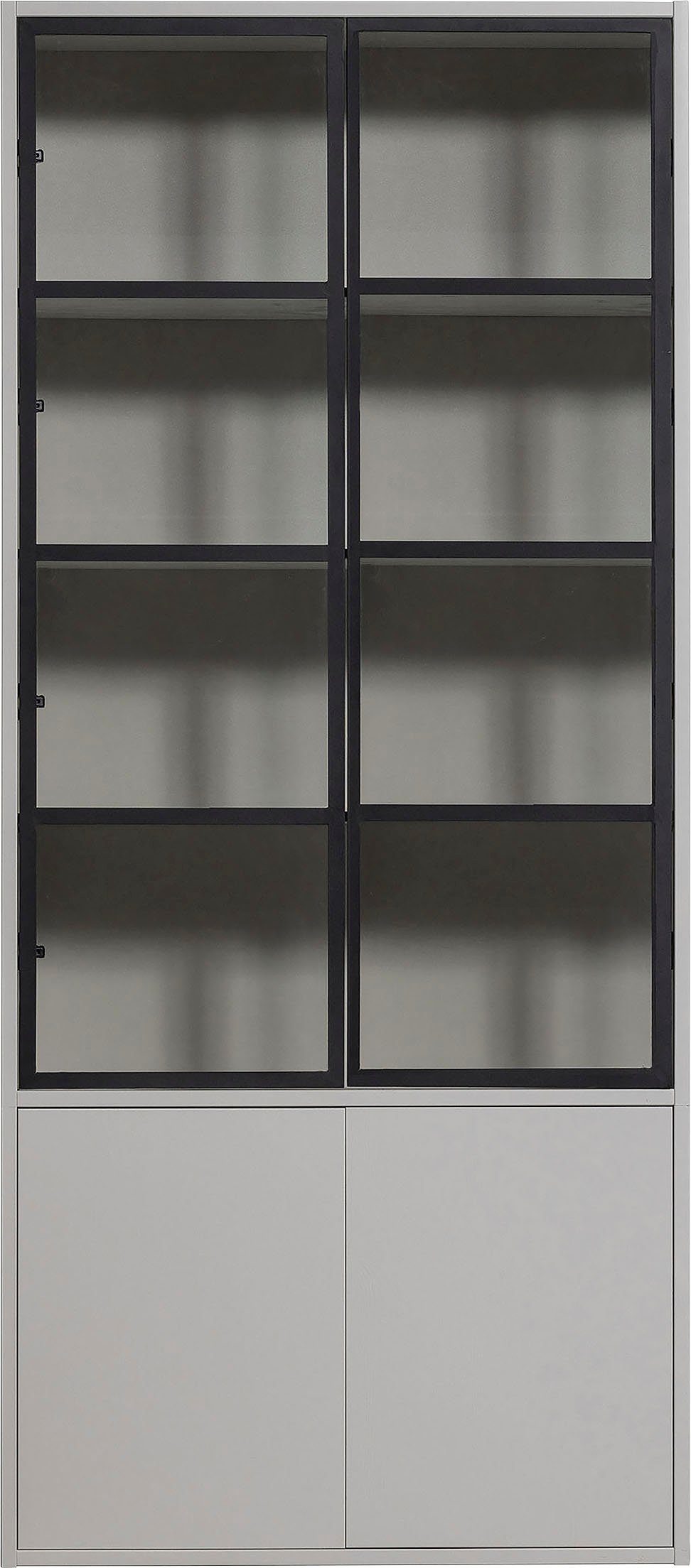 WOOOD Vitrine Basic mit vier Türen, Breite 101 cm