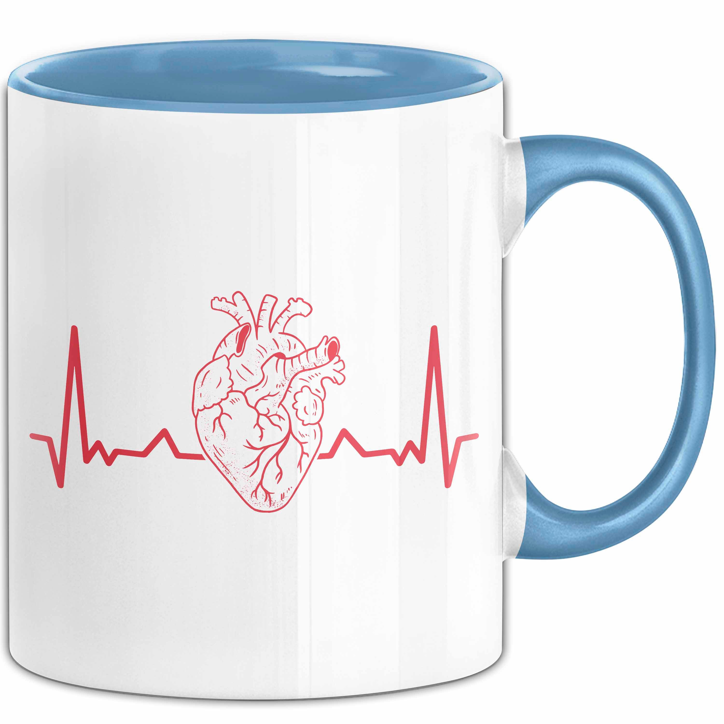 Trendation Tasse Kardiologe Geschenk Tasse Herzschlag Ekg Herz Kardiologie Kaffee-Beche