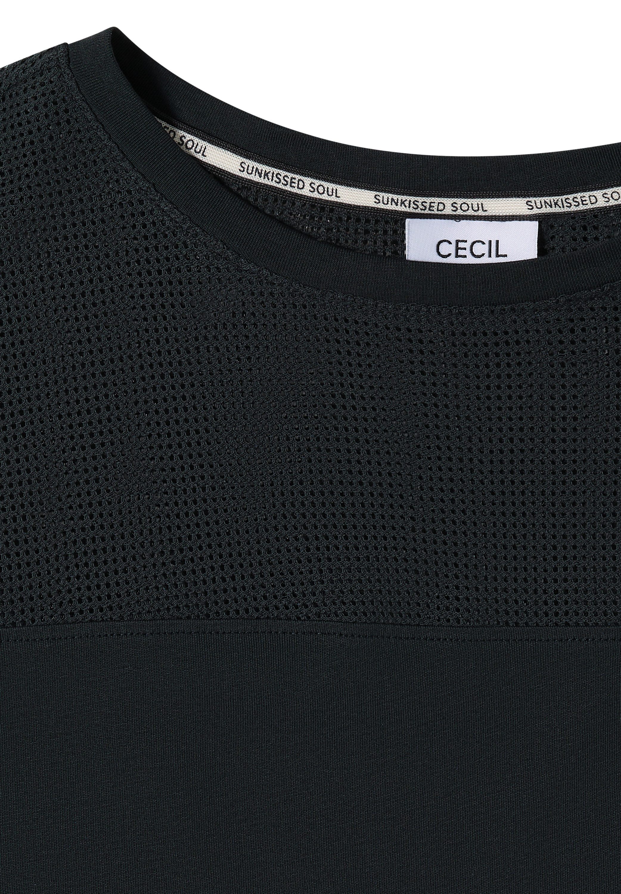 CECIL T-Shirt Sommerliche Leichtigkeit durch das Mesh-Detail