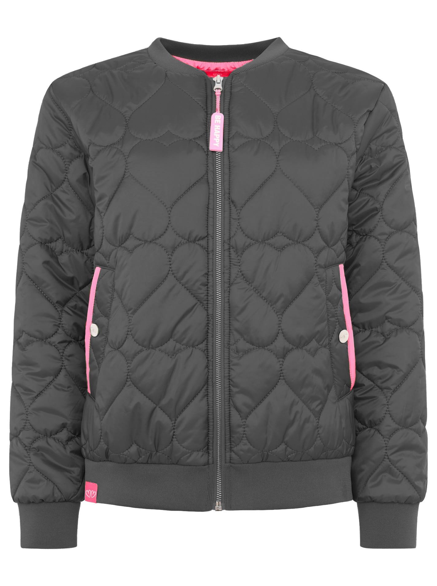 Zwillingsherz Bomberjacke "Be Happy" modisch, Kontrastdetails, regular fit, langärmelig, mit Herzsticker