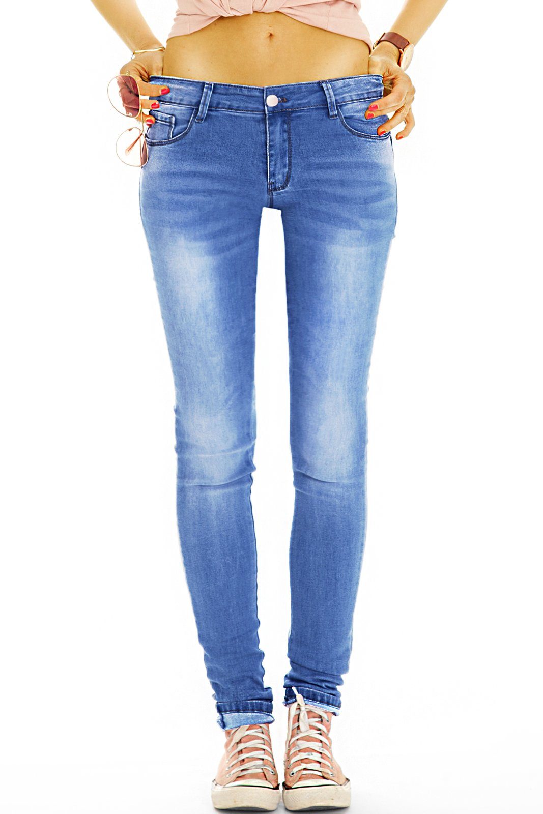 be styled Low-rise-Jeans Low Rise Jeans Hose niedrige Leibhöhe Hüftjeans - Damen - j36p mit Stretch-Anteil