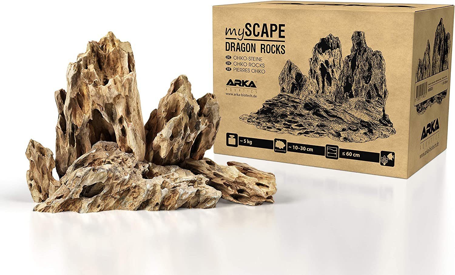 ARKA Biotechnologie GmbH Aquariendeko Arka - myScape-Rocks Dragon Ohko-Gestein 10-30cm 5kg