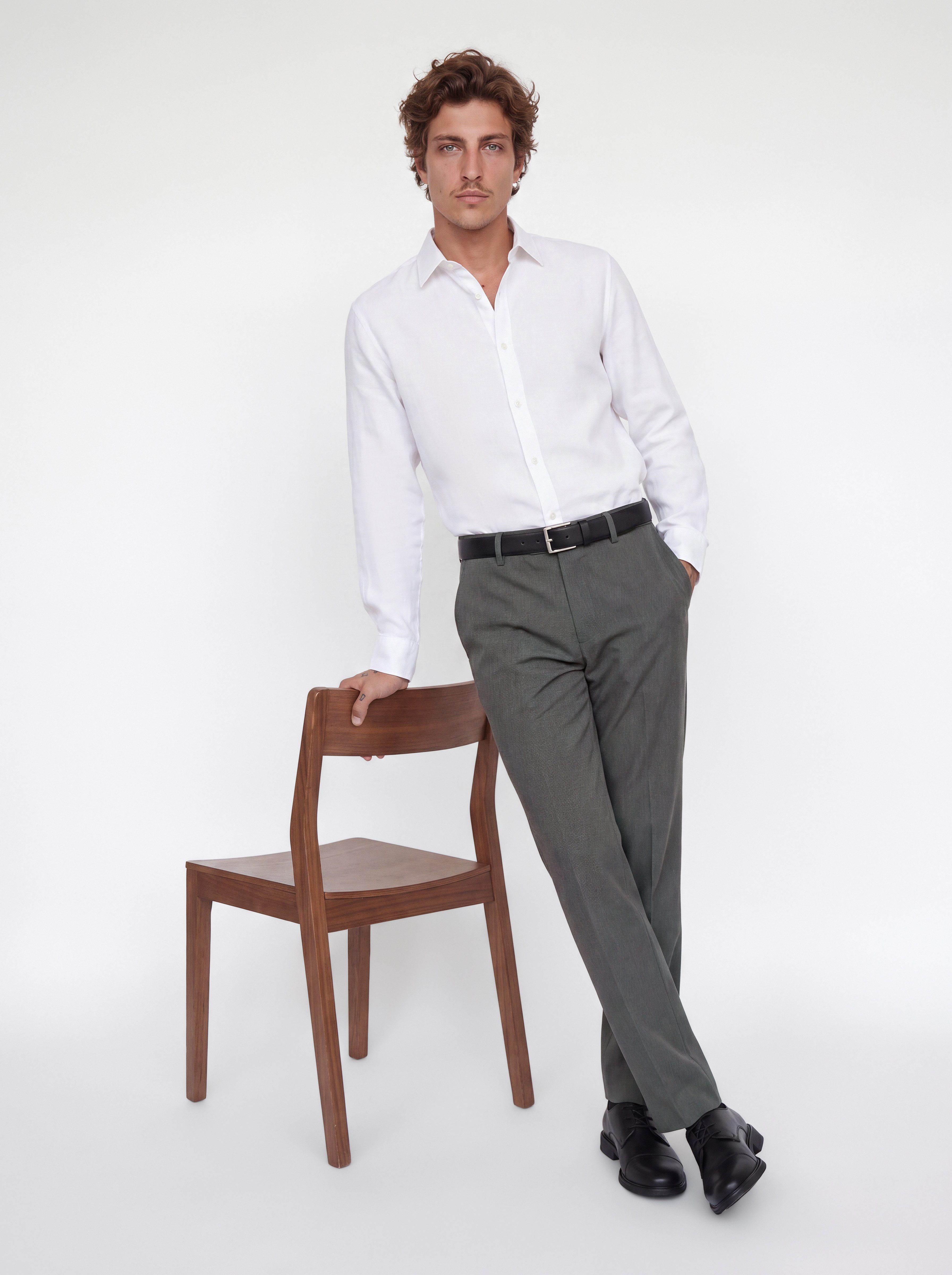 Jack & Jones Anzughose JPSTBILL TOBY CHINO NOOS Materialmix, weit – Bild 2 von 5