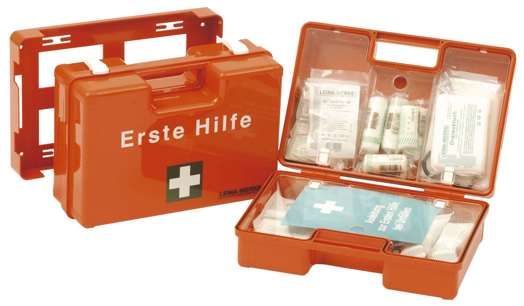 Leina-Werke Handgelenkstütze LEINA Erste-Hilfe-Koffer SAN, Inhalt DIN 13157, orange