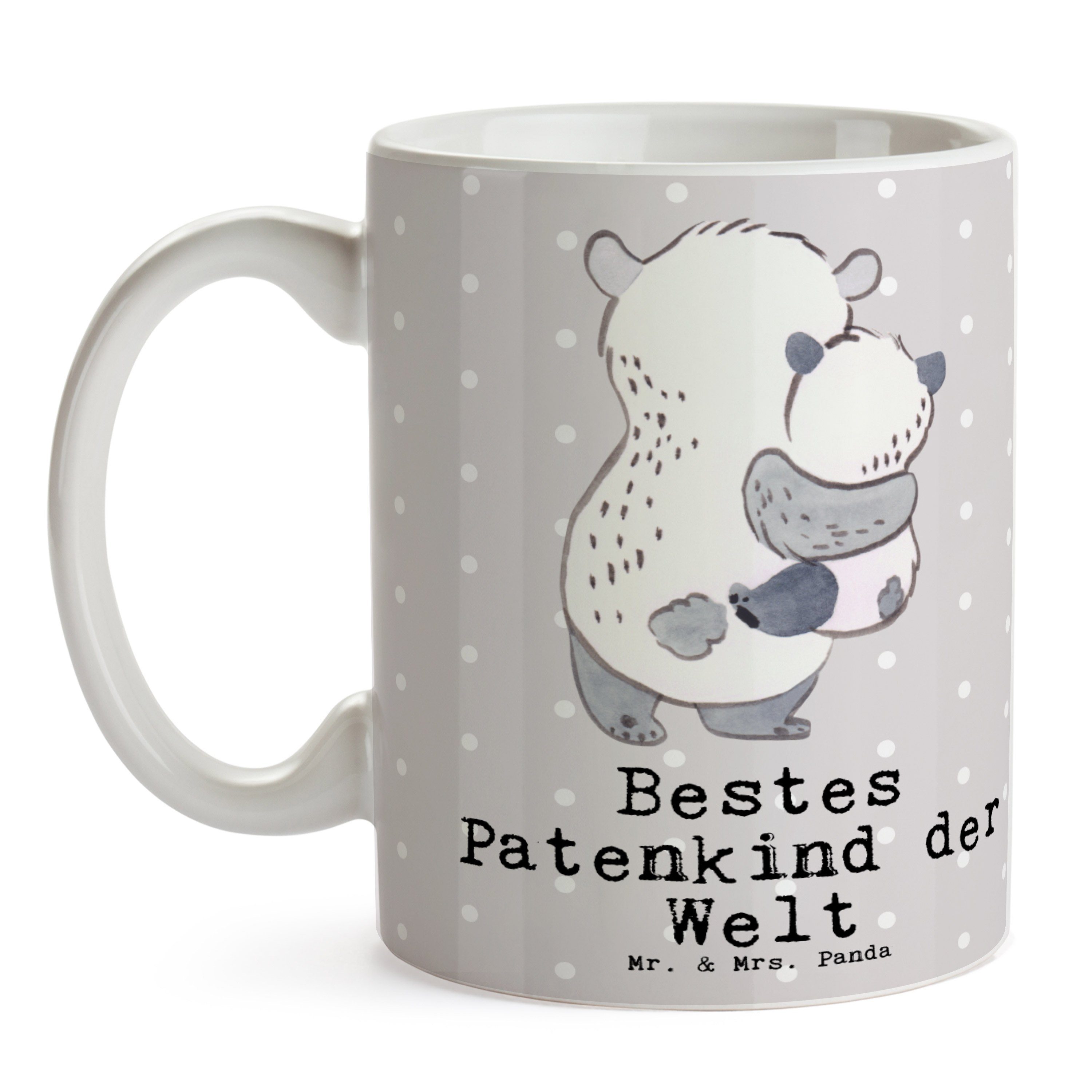 - Geschenk, Teetasse, Keramik Panda Welt Mr. Patenkind der Mrs. Tasse & Grau Bestes Pastell Panda -