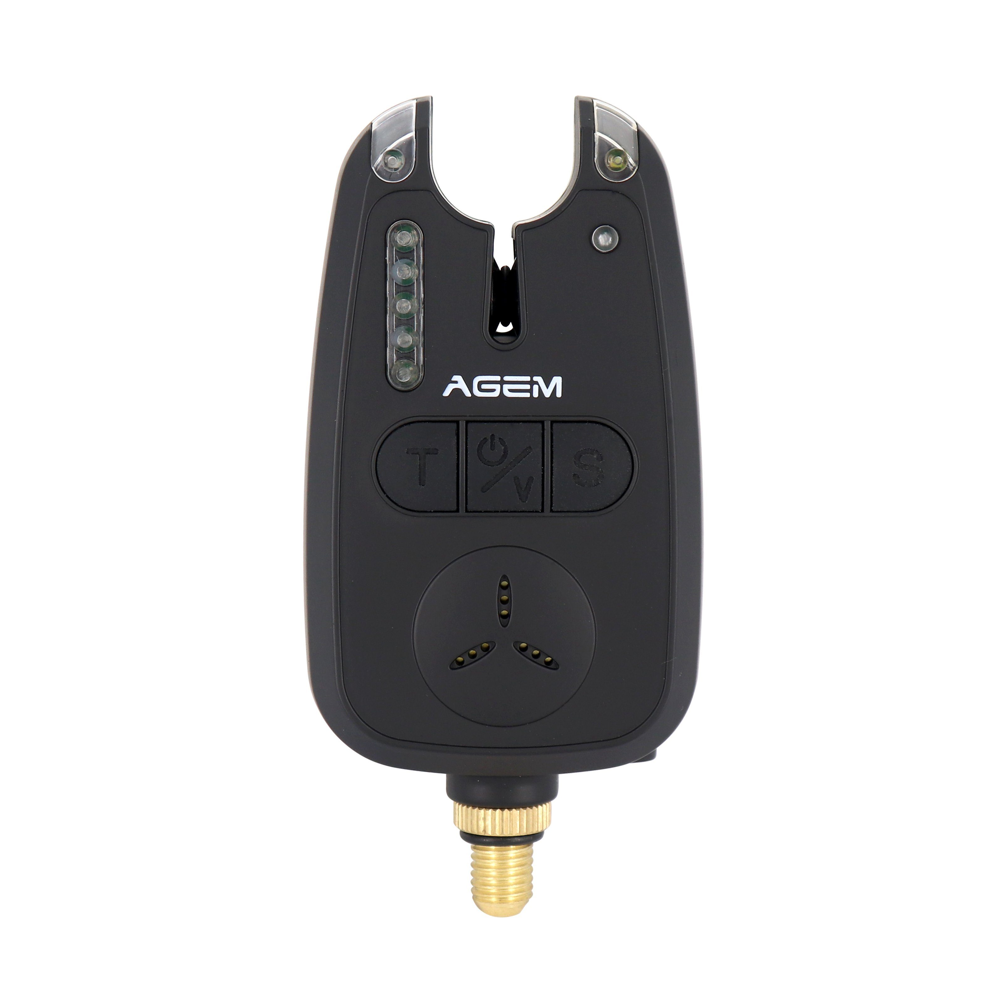 AGEM Bissanzeiger Angeln Set 4+1 mit Funk Karpfen LED Wasserdicht Funk Bissanzeiger 150m, (5-St)