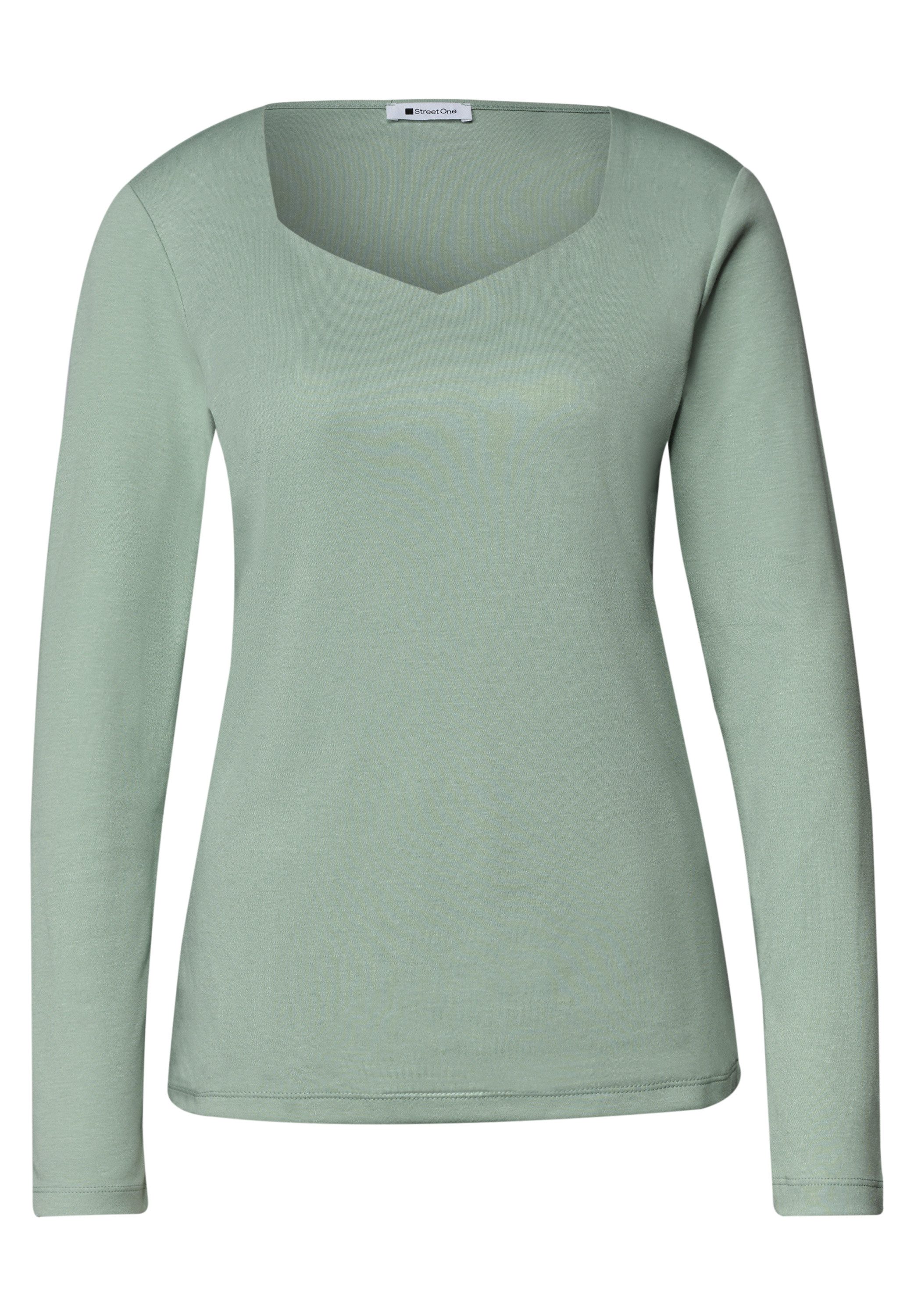 STREET ONE Langarmshirt in Unifarbe – Bild 4 von 5