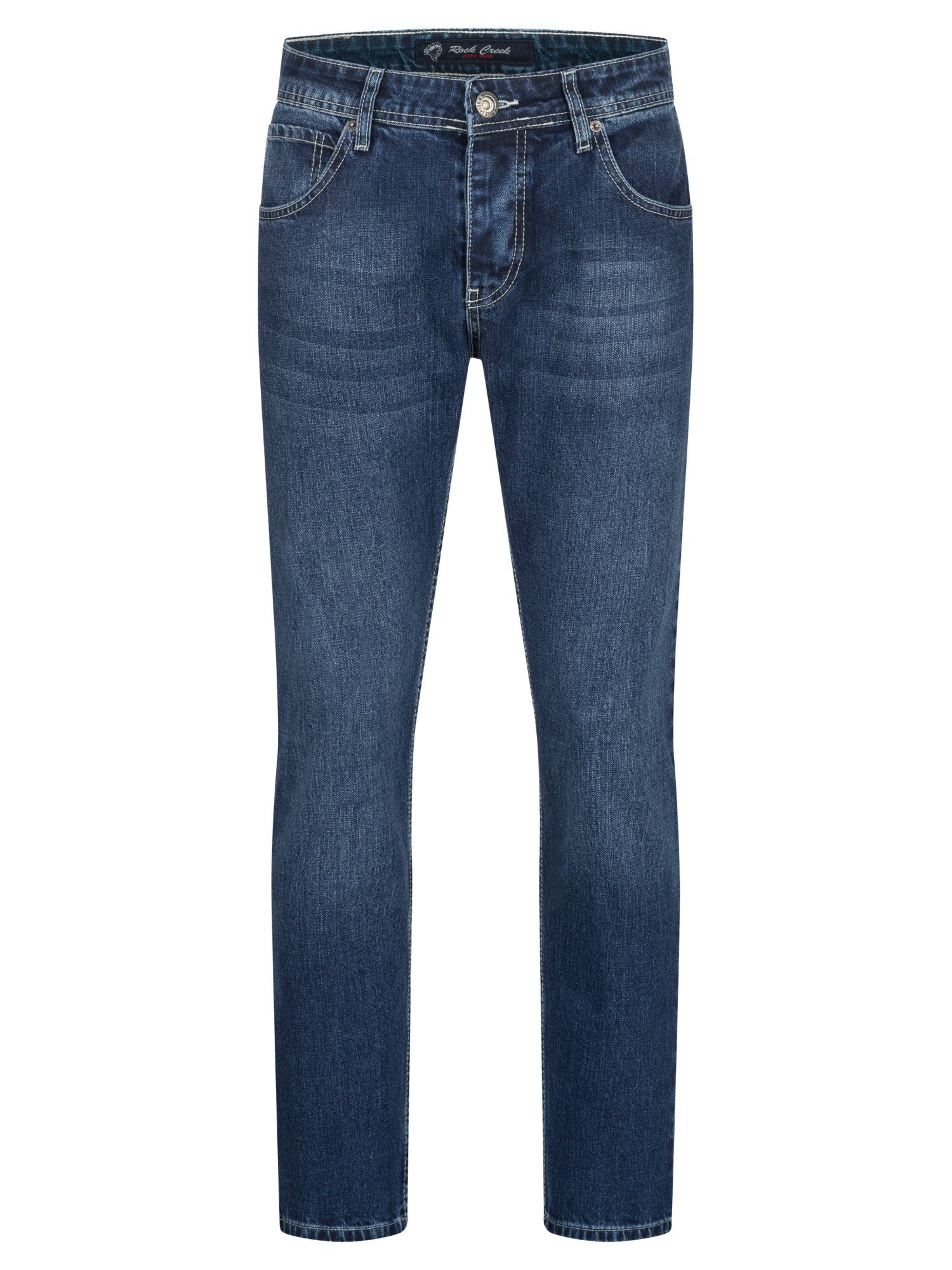 Rock Creek Regular-fit-Jeans Herren Jeans Stonewashed Blau RC-2402 – Bild 5 von 5