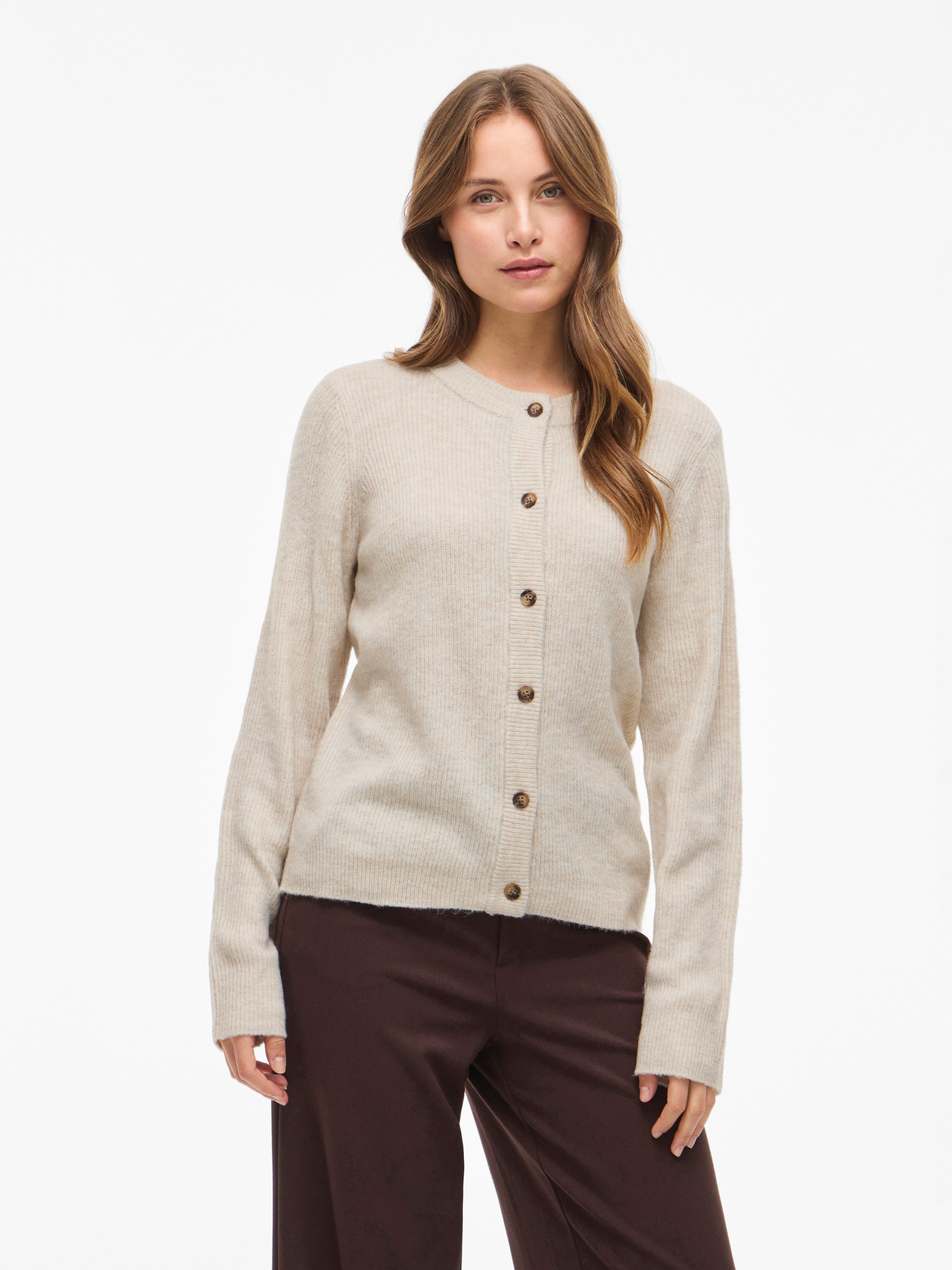 Vila Strickjacke VIVIOLI O-NECK RIB KNIT CARDIGAN-NOOS