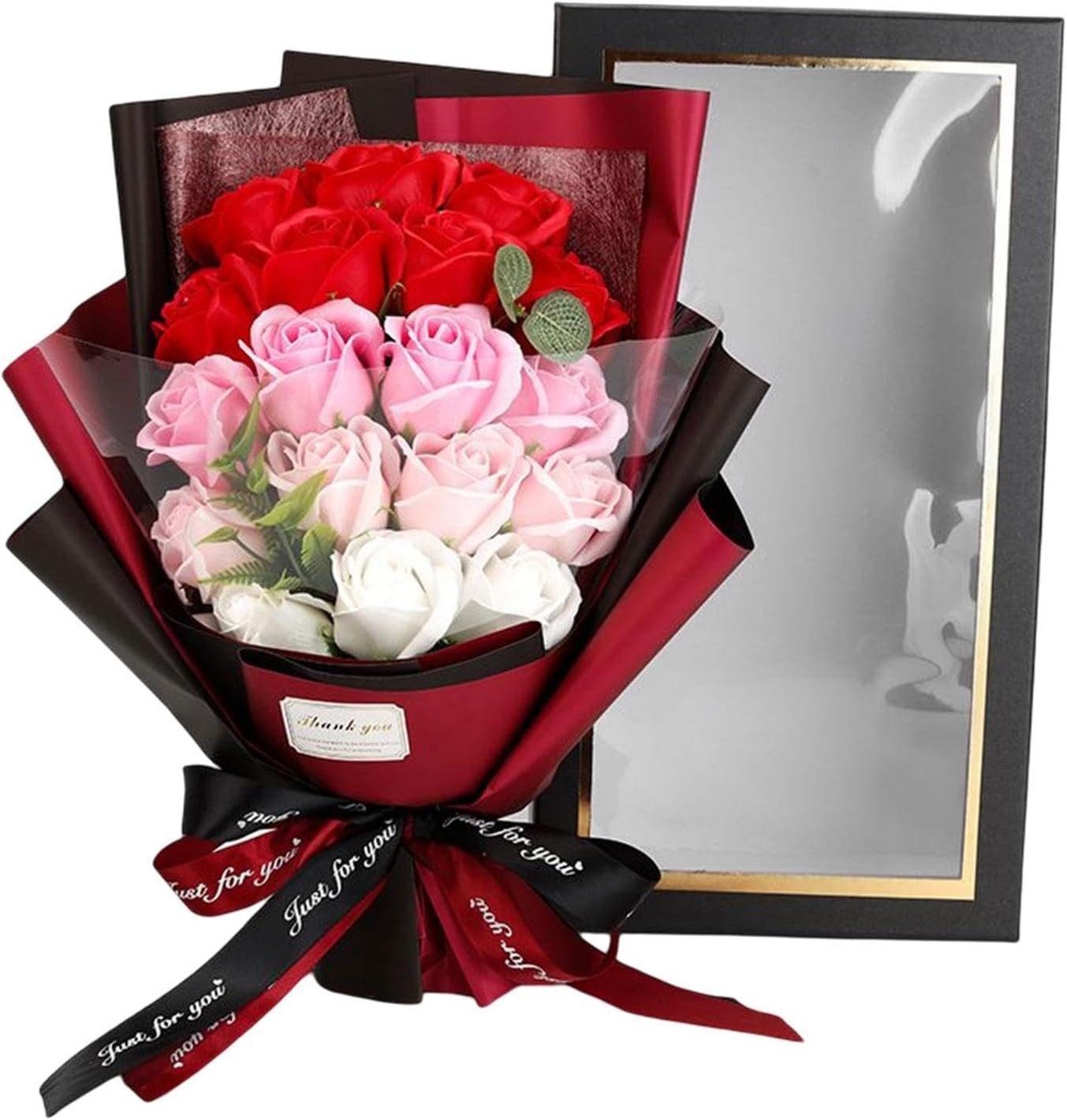 Kunstblume 18 Stück Rosenstrauß Seifenblumen Ewige Rose Valentinstag Geschenk, MOPUEA, Künstliche Seifenrose DIY Handgemacht Geschenk Für Freundin Muttertag