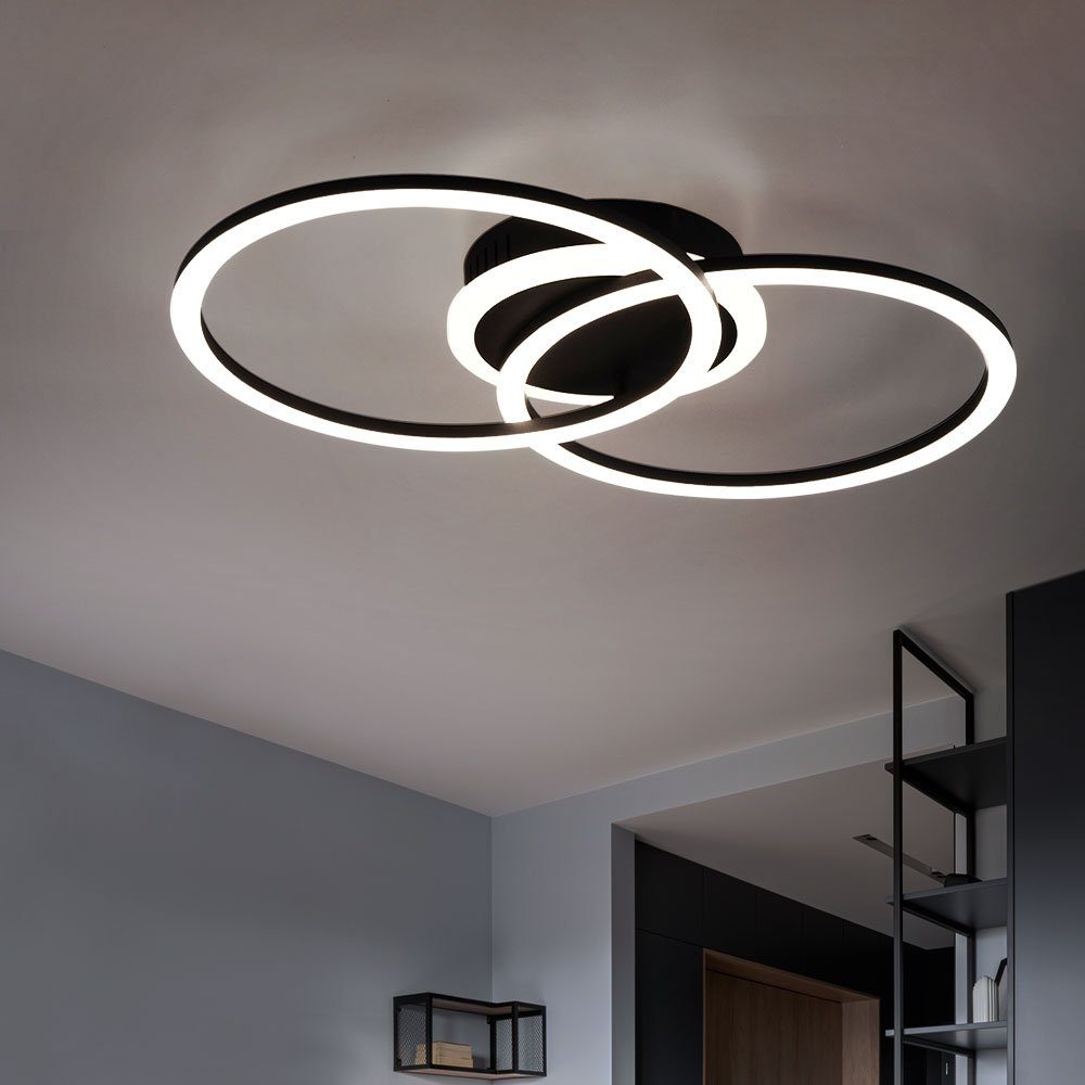 Reality Leuchten LED Deckenleuchte, LED-Leuchtmittel fest verbaut,  Warmweiß, LED Decken Leuchte Wohn Zimmer Strahler Ring Design Lampe