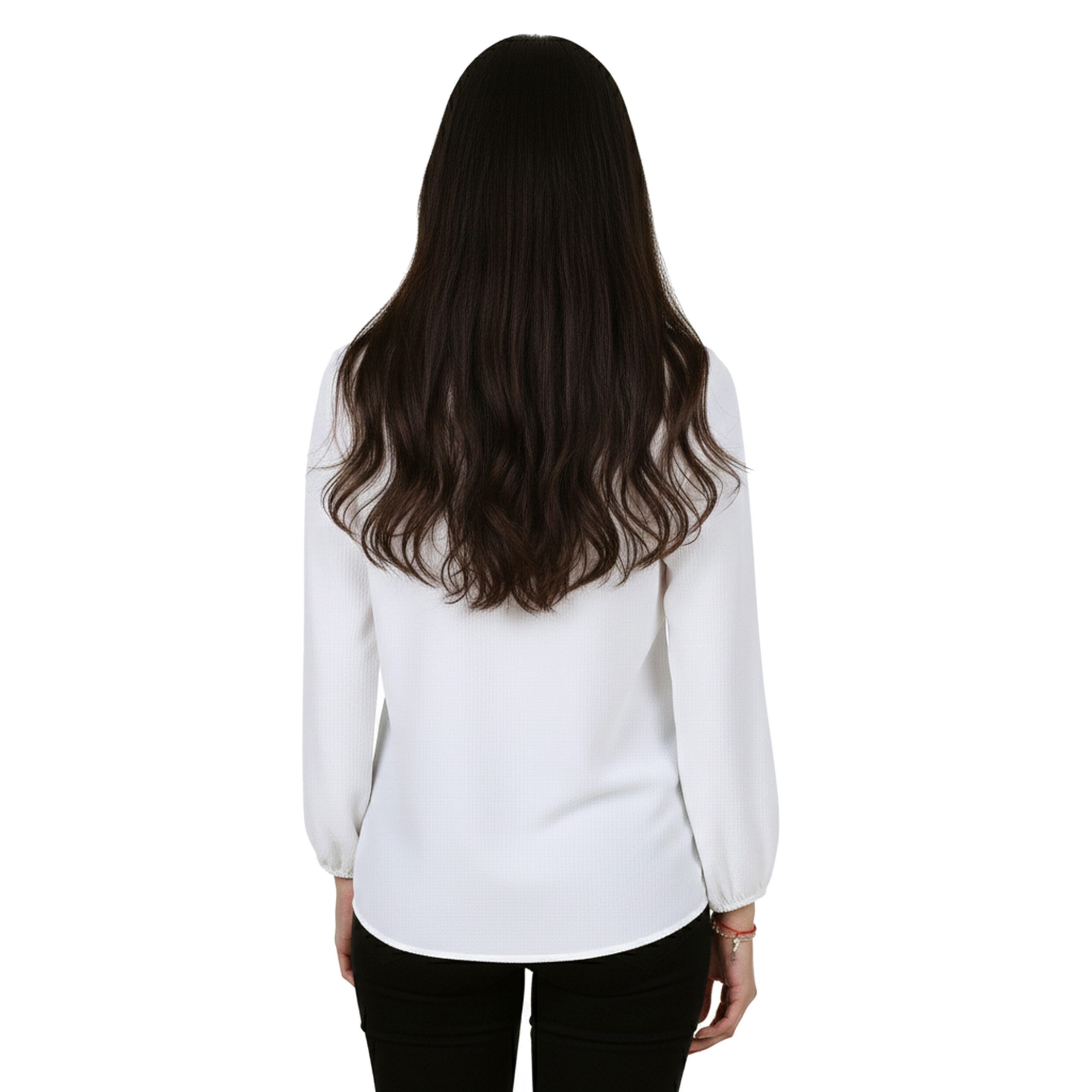 Sarcia.eu Blusentop John Zack elegante weiße Damenbluse mit Nackenband, langarm, OFFICIAL