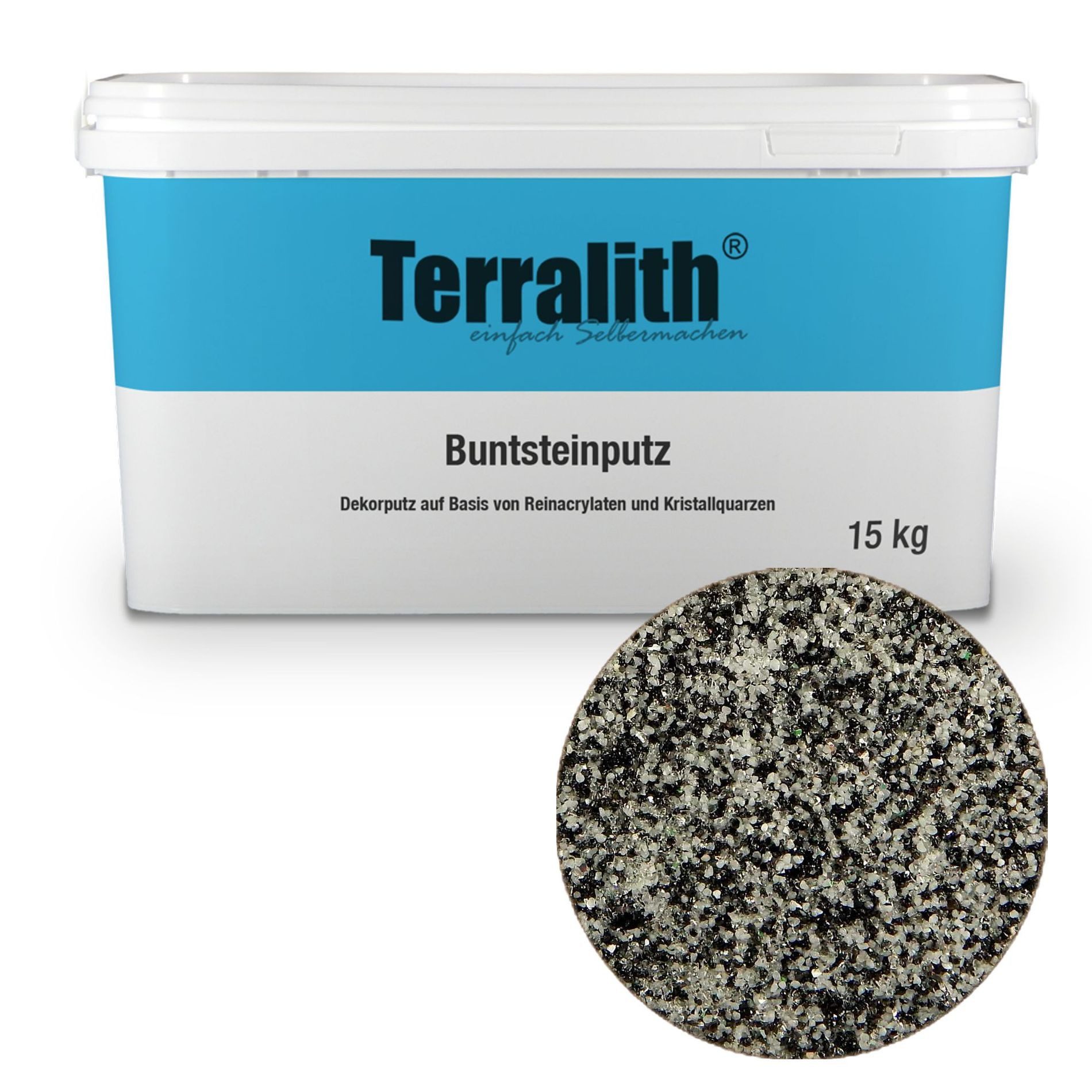 Terralith® Kunstharzputz Buntsteinputz Mosaikputz 2mm -15 kg- BSP83 (Eimer, Verarbeitungsfertig) Dekorationsputz aus Marmor-Granulat bzw. eingefärbter Körnung