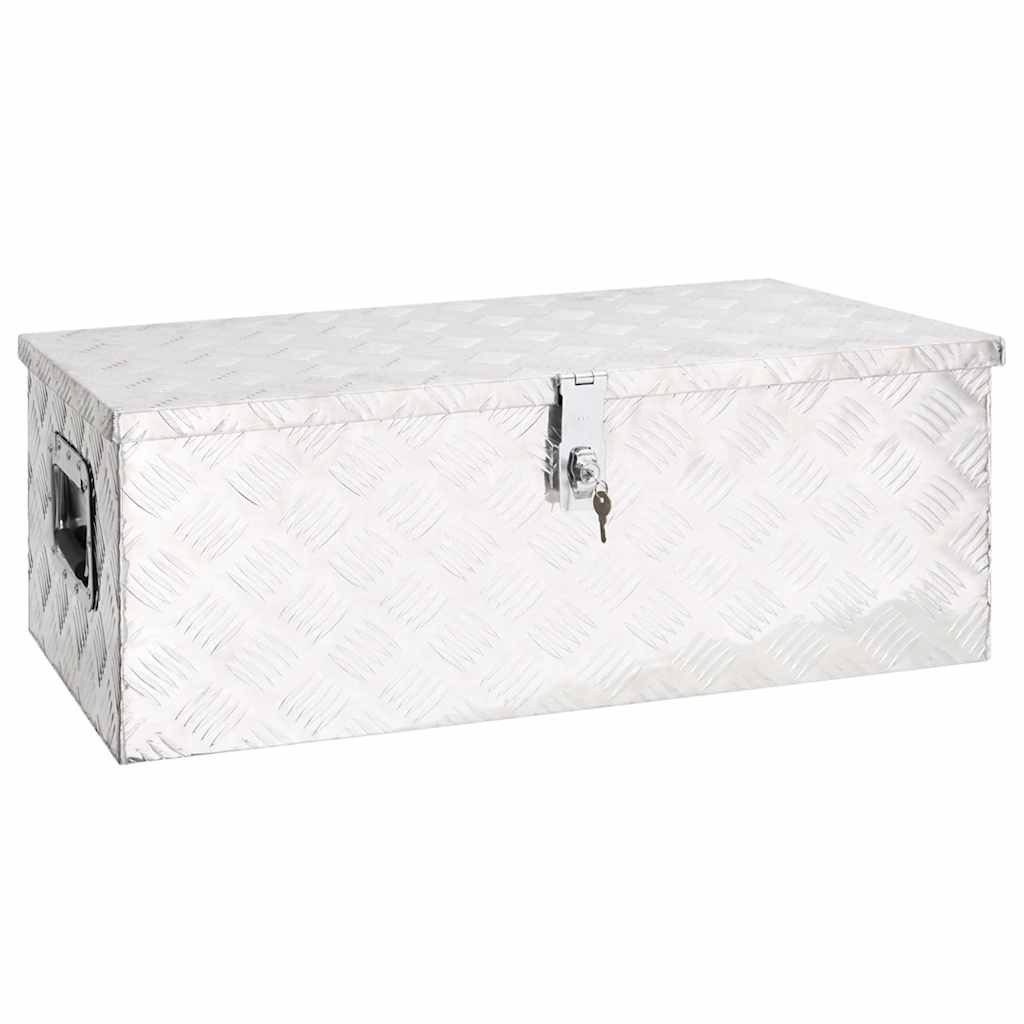 vidaXL Werkzeugbox Aufbewahrungsbox Silbern 80x39x30 cm Aluminium (1 St)