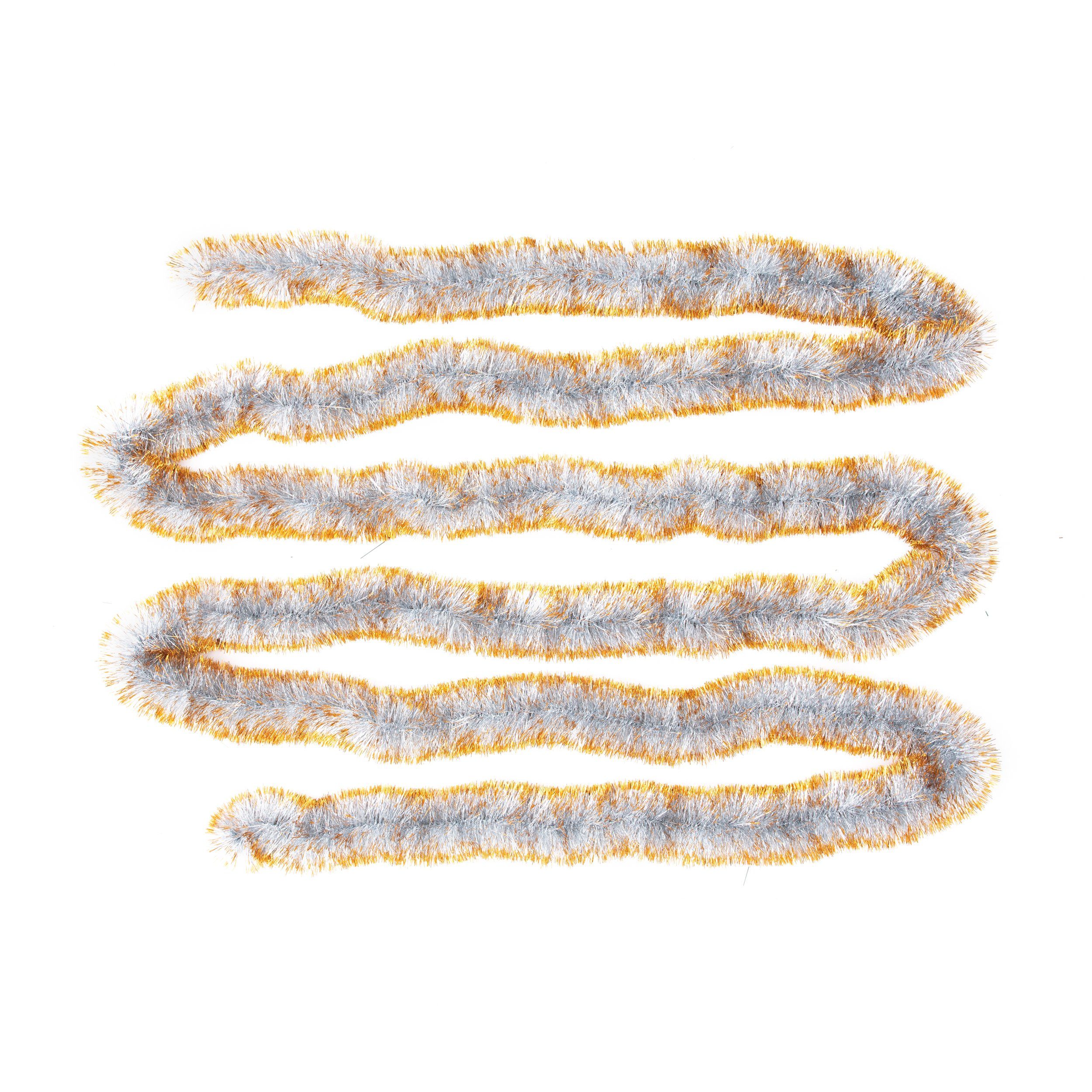 DekoPrinz® Girlanden Weihnachtsschmuck künstlich, Silber-Gold, Ø70mm x 6m