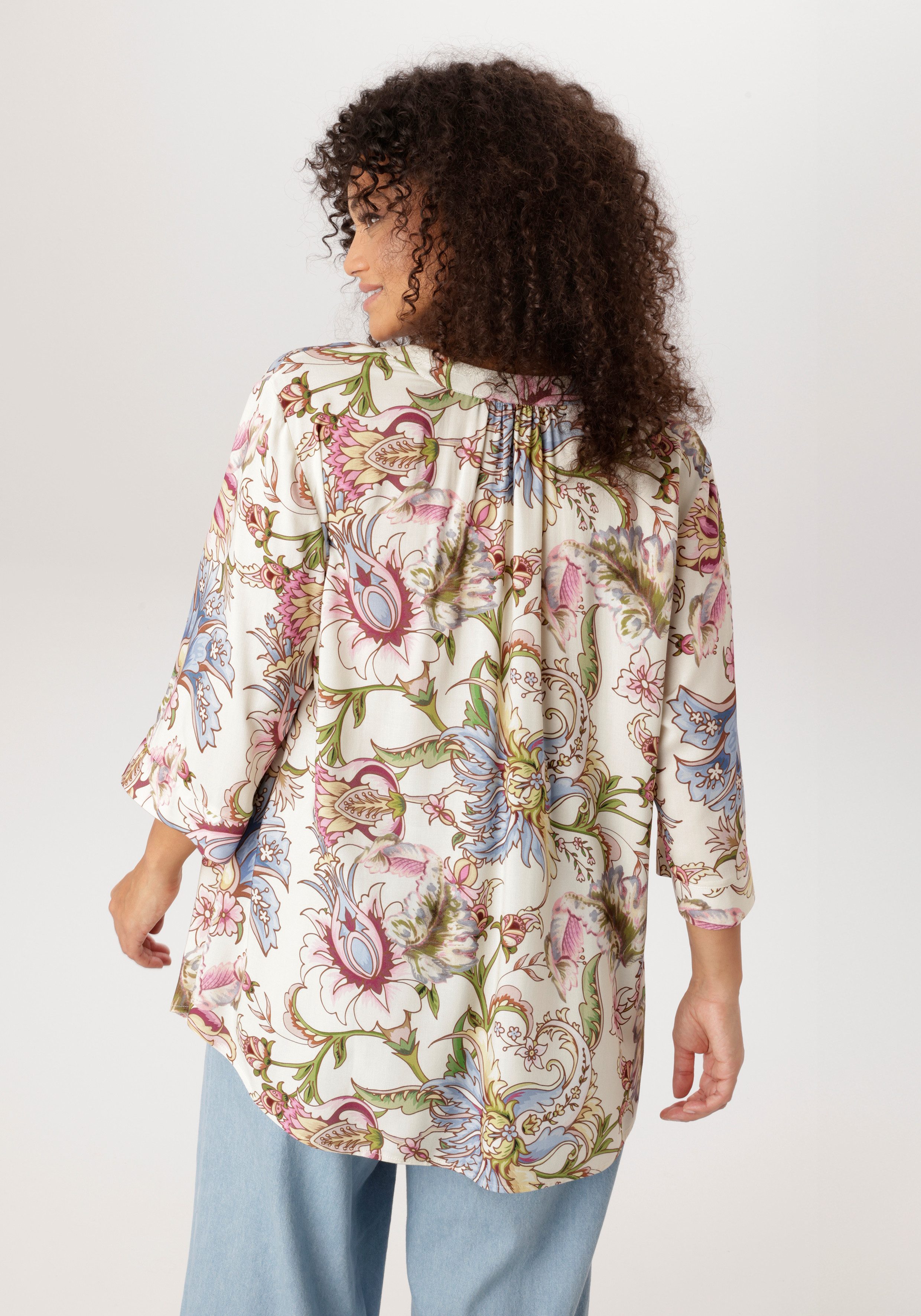 Aniston PLUS Longbluse mit Blumen bedruckt - jedes Teil ein Unikat - NEUE KOLLEKTION