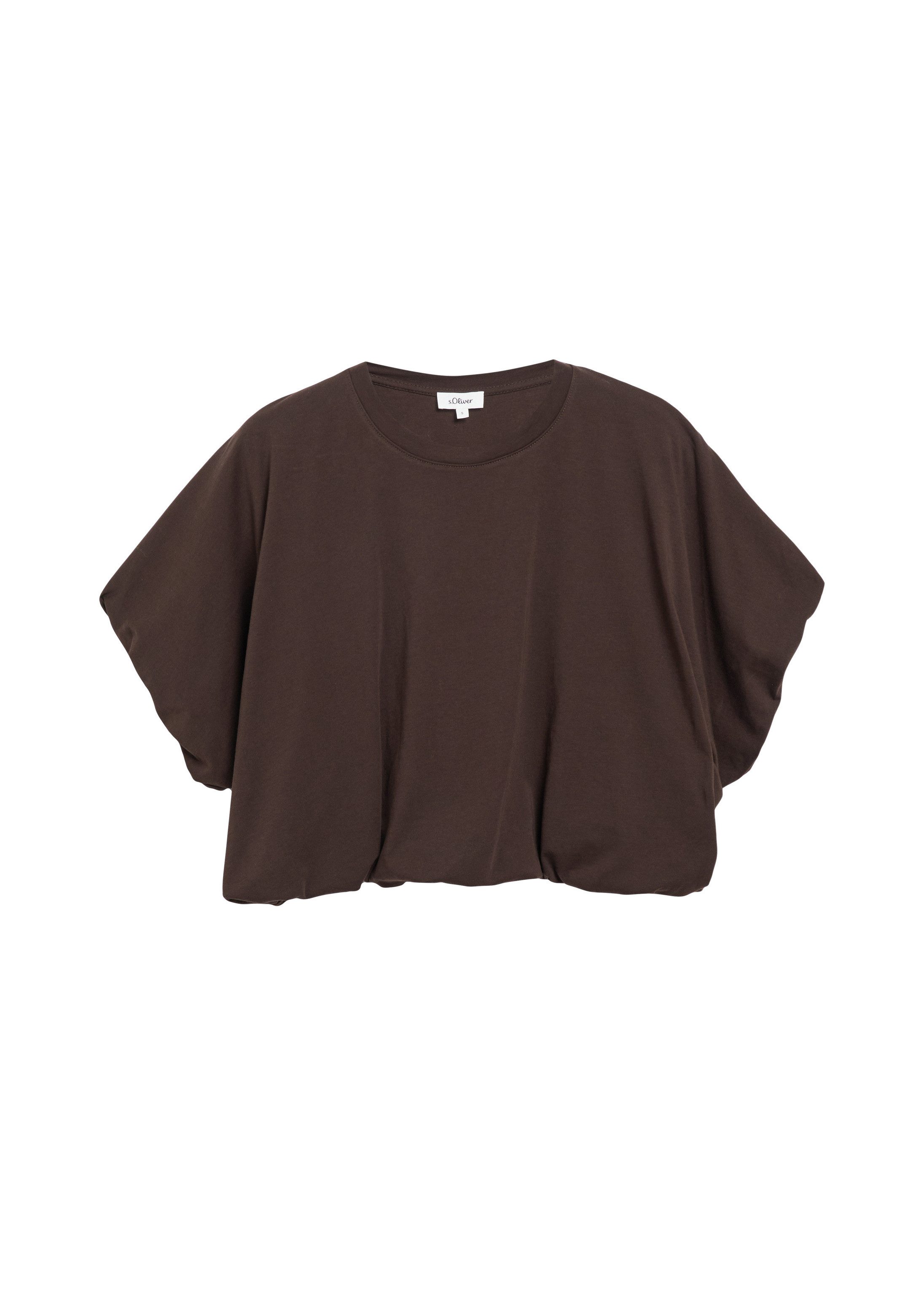 s.Oliver Kurzarmshirt T-Shirt Oversize T-Shirt mit Ballonsaum – Bild 2 von 5