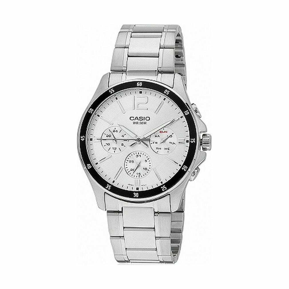 CASIO Luxusuhr Herren Analog Quarz Uhr mit Edelstahl Armband MTP-1374D-7