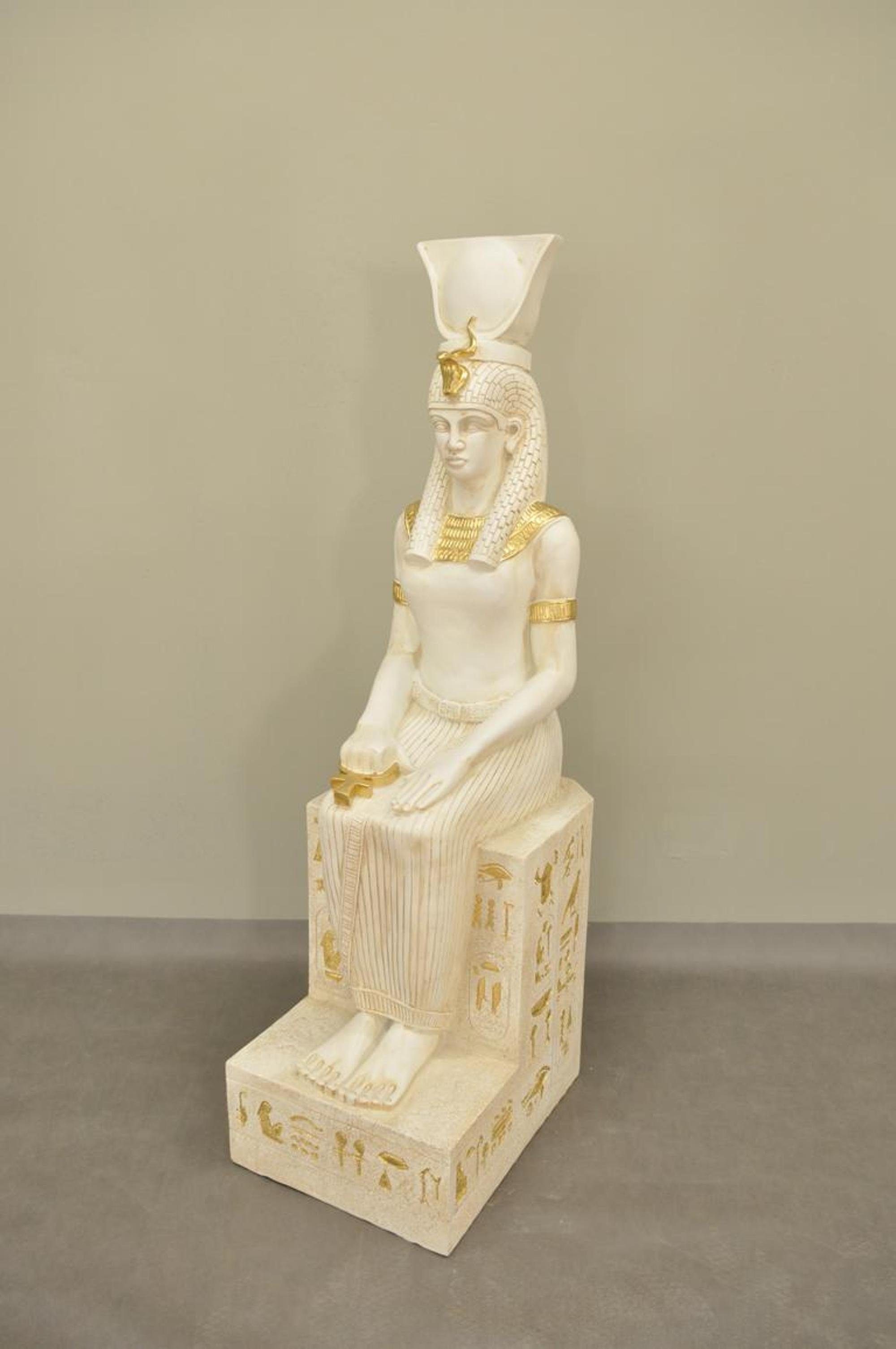 Pharao Statue 123cm Figuren Ägyptische JVmoebel Skulptur Skulpturen Skulptur Beige Dekoration