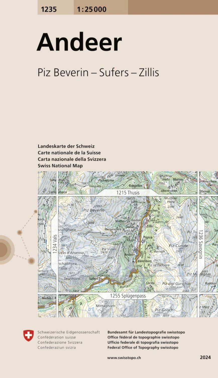 Swisstopo 1 : 25 000 Andeer / diverse