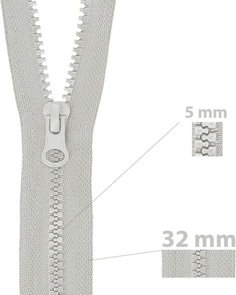 Thumbnail - mumbi Reißverschluss Reißverschluss teilbar Kunststoff Reißverschlüsse Zipper grobe Zähne