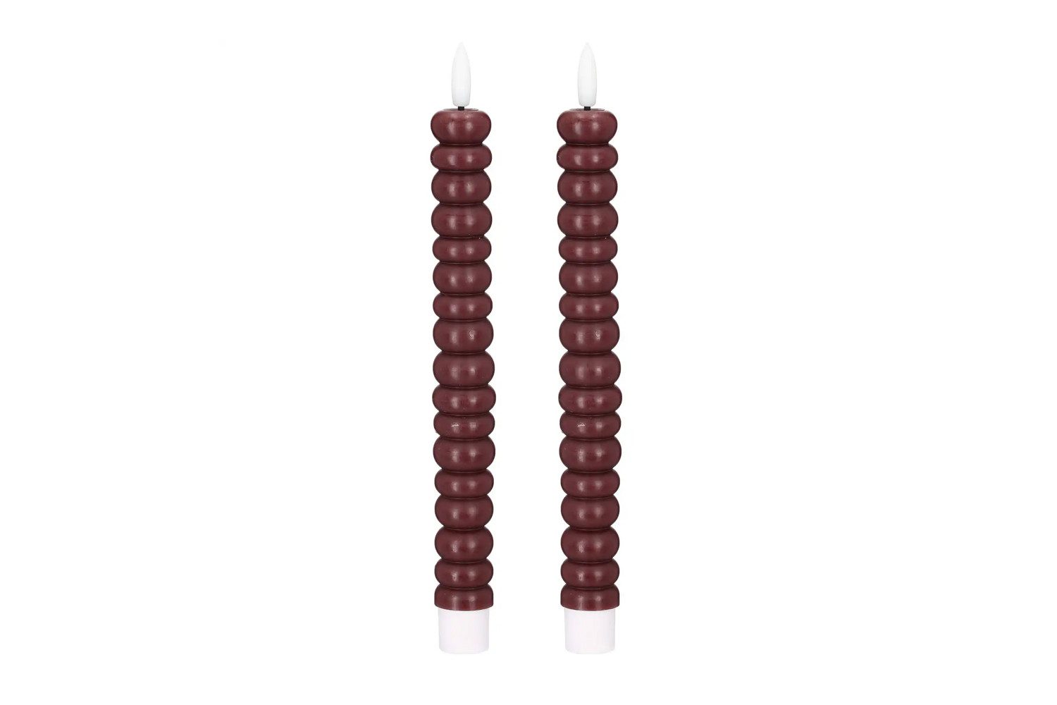 dasmöbelwerk LED-Kerze LED-Stabkerzen 2er Set Ø2,2x22 cm Dinnerkerze Timer Dunkelrot, Leuchtmittel nicht enthalten – Bild 2 von 5
