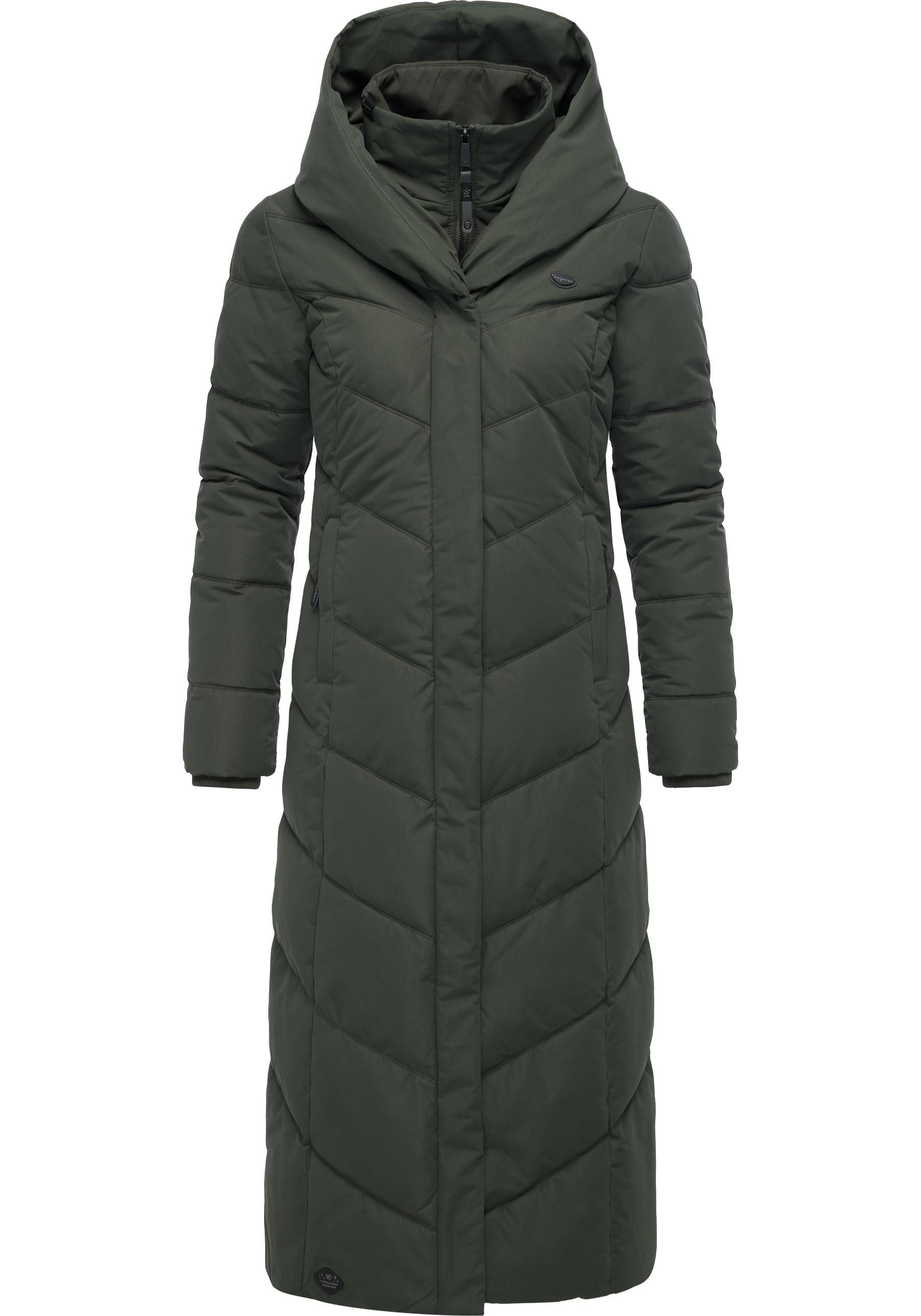 Ragwear Steppmantel Natalka Extralong Gesteppter Damen Mantel mit Kapuze günstig online kaufen