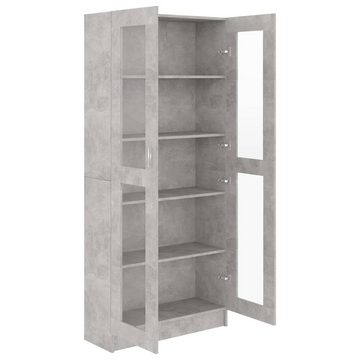 furnicato Bücherregal Vitrinenschrank Betongrau 82,5x30,5x185,5 cm Holzwerkstoff