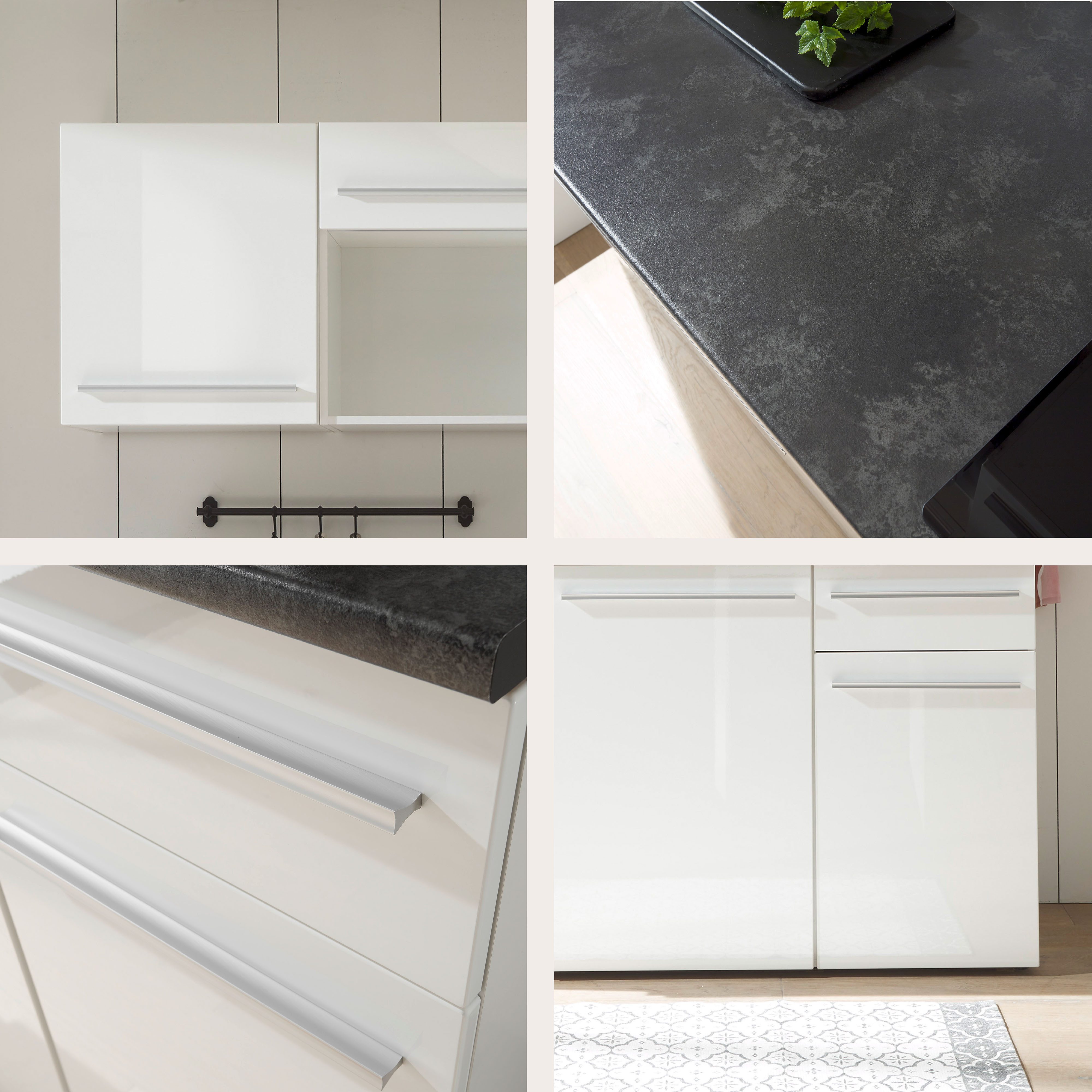 BASIC by Balculina Pantryküche Jazz Singleküche, Breite 160 cm, wahlweise mit E-Geräten und Mikrowelle