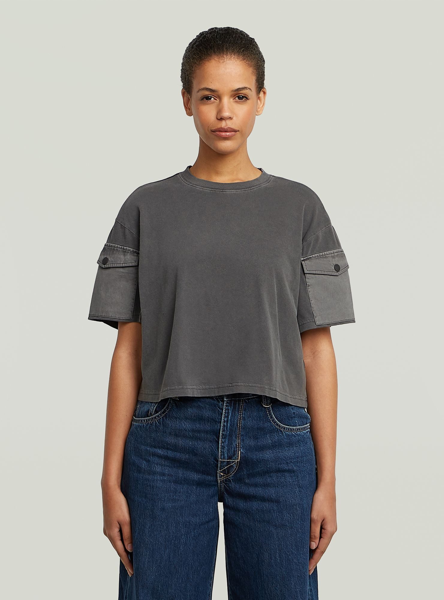T-Shirt Washed Mix Boxy Cropped T-Shirt
