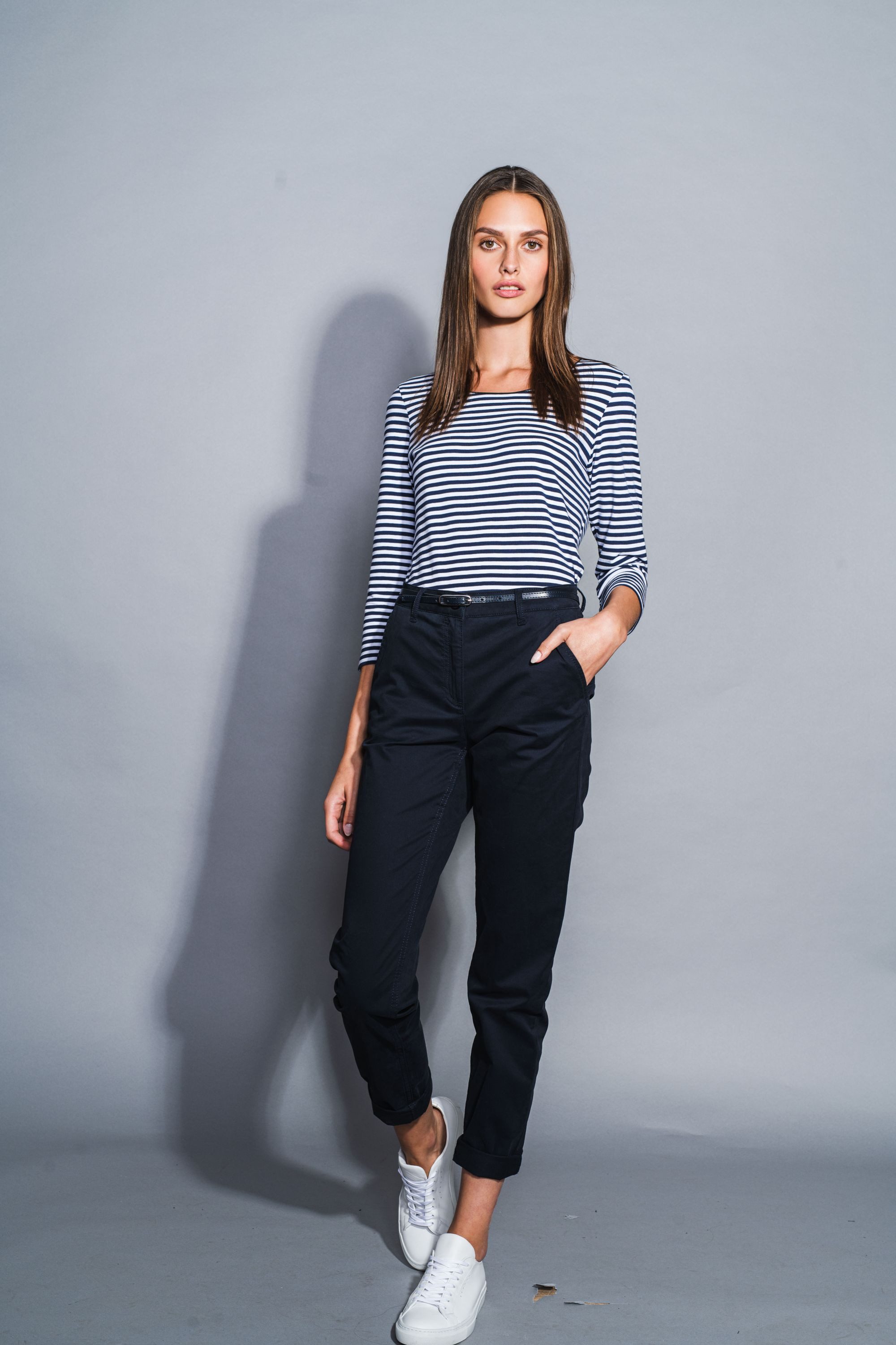 HECHTER PARIS Chinohose HECHTER Paris CASUAL Damen-Chino-Hose Modern-Fit Marine – Bild 4 von 5