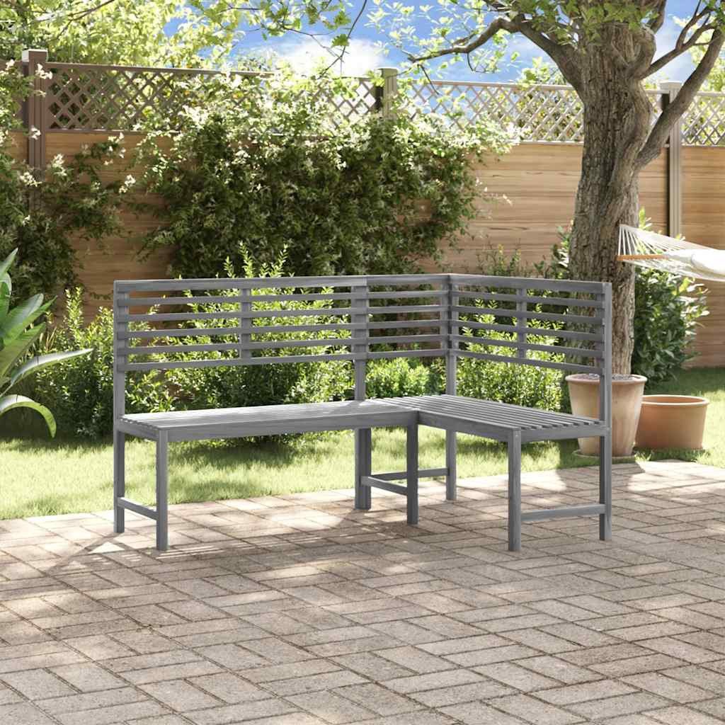 vidaXL Gartenbank Garten-Eckbank Grau 140 cm Massivholz (1-St)
