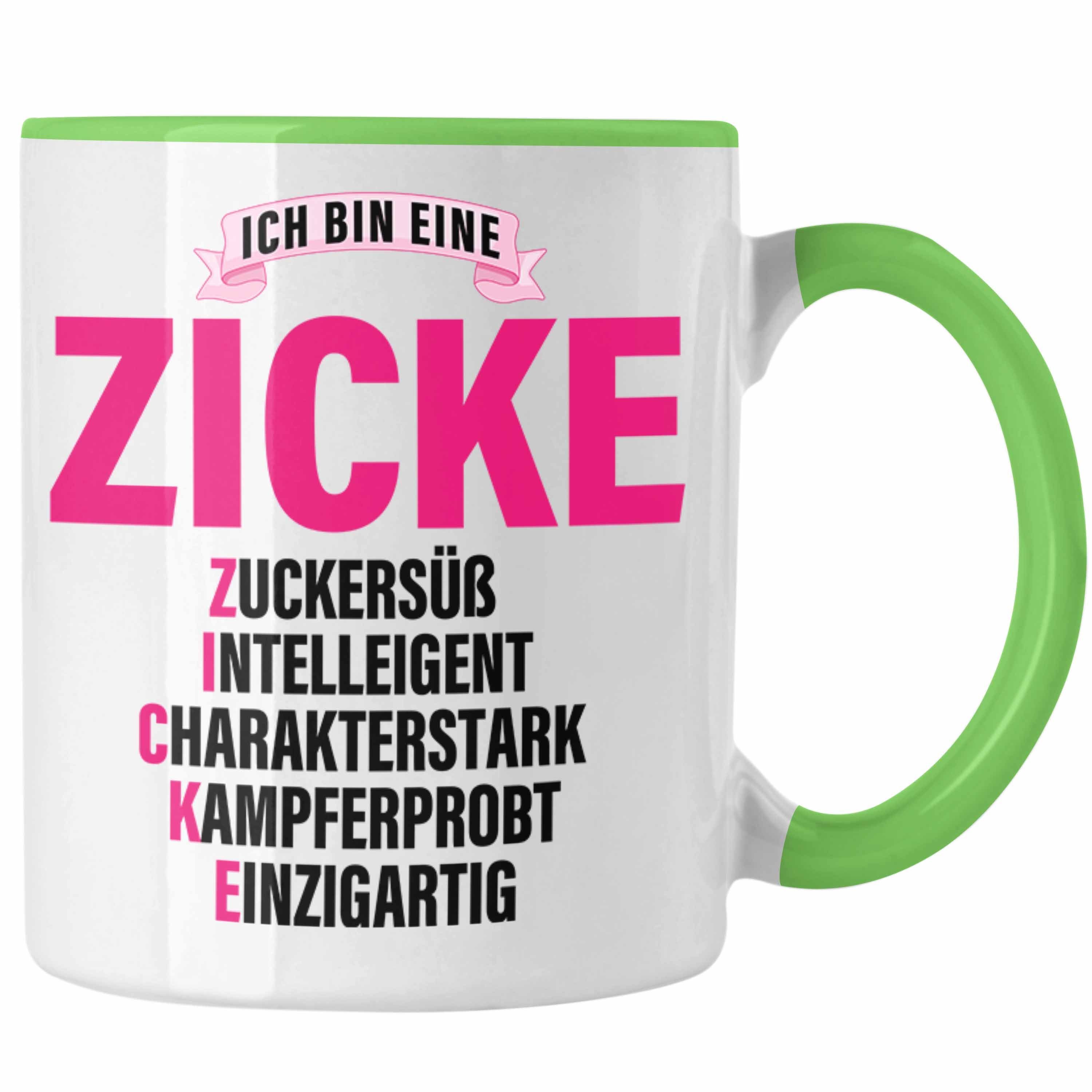 Kaffeetasse Pink Trendation Frau Tasse Lustig Grün Trendation Zicke Frauen Tasse Geschenk - für