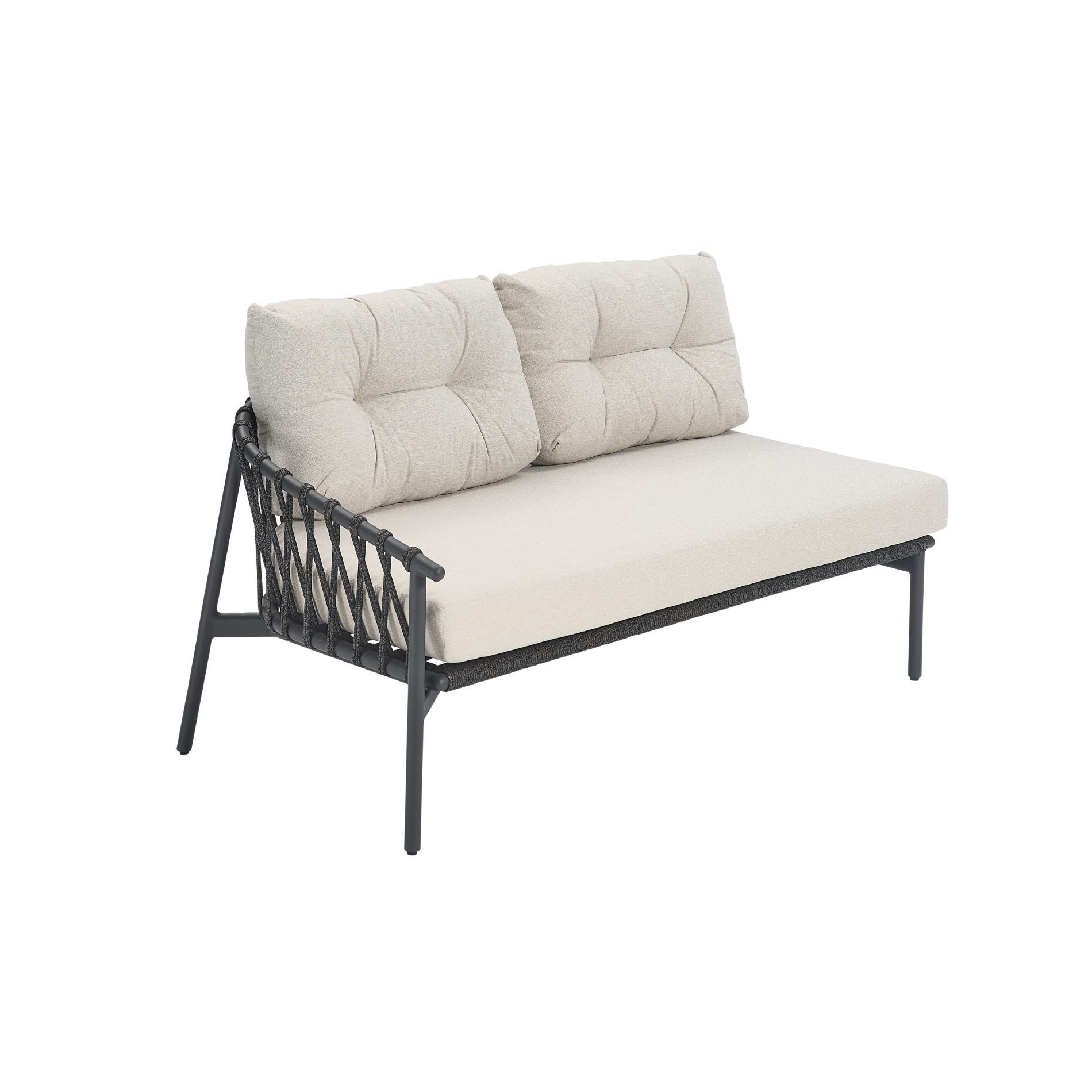 CASA DOMA Gartenlounge-Set Lucca/Rapello, Loungegruppe, Outdoor-Set, (modulare Ecklounge, 5-tlg., inkl. 2 Tische), Rope-Design, Aluminium Anthrazit, Sunproof® Olefin