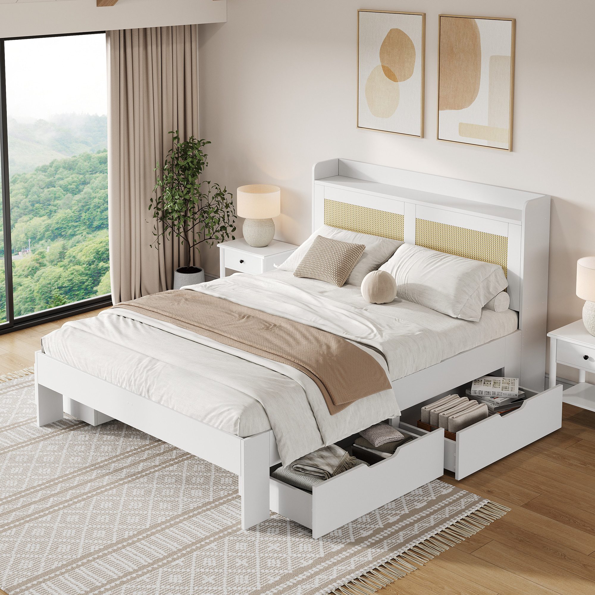 Flieks Holzbett, Doppelbett Stauraumbett 140x200cm mit günstig online kaufen