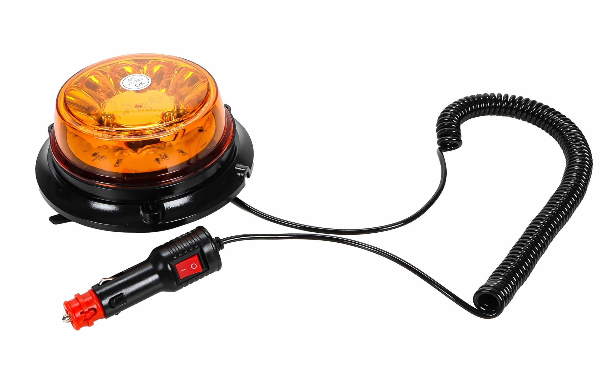 All Ride Rundumleuchte Rundumleuchte für Auto LKW Traktor, Lichtmuster rotierend oder Blinklicht: Einzeln, doppelt, vierfach blitzen, LED fest integriert, Orange, Warnleuchte mit 12 LEDs