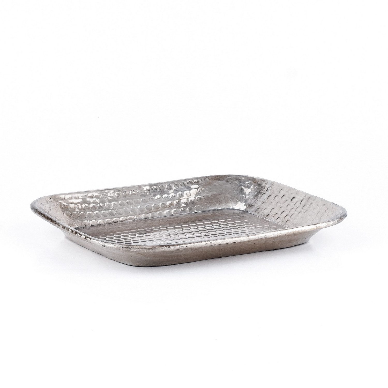 Marrakesch Orient & Mediterran Interior Dekotablett Tablett Kerzentablett Skandinavisch Lesha Silber 21cm Eckig, Handarbeit