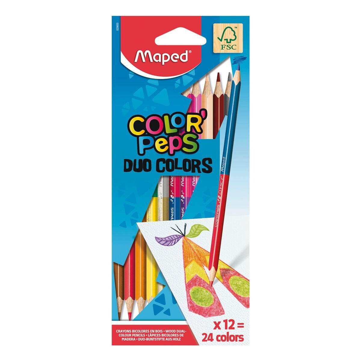 MAPED Buntstift Color'Peps Duo, (12-tlg), 2 Farben pro Stift