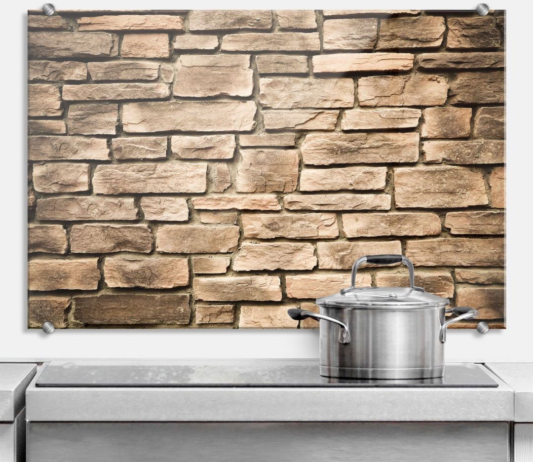 Küchenrückwand Stein Steinoptik Italien (1-tlg) Mauer, Wall-Art