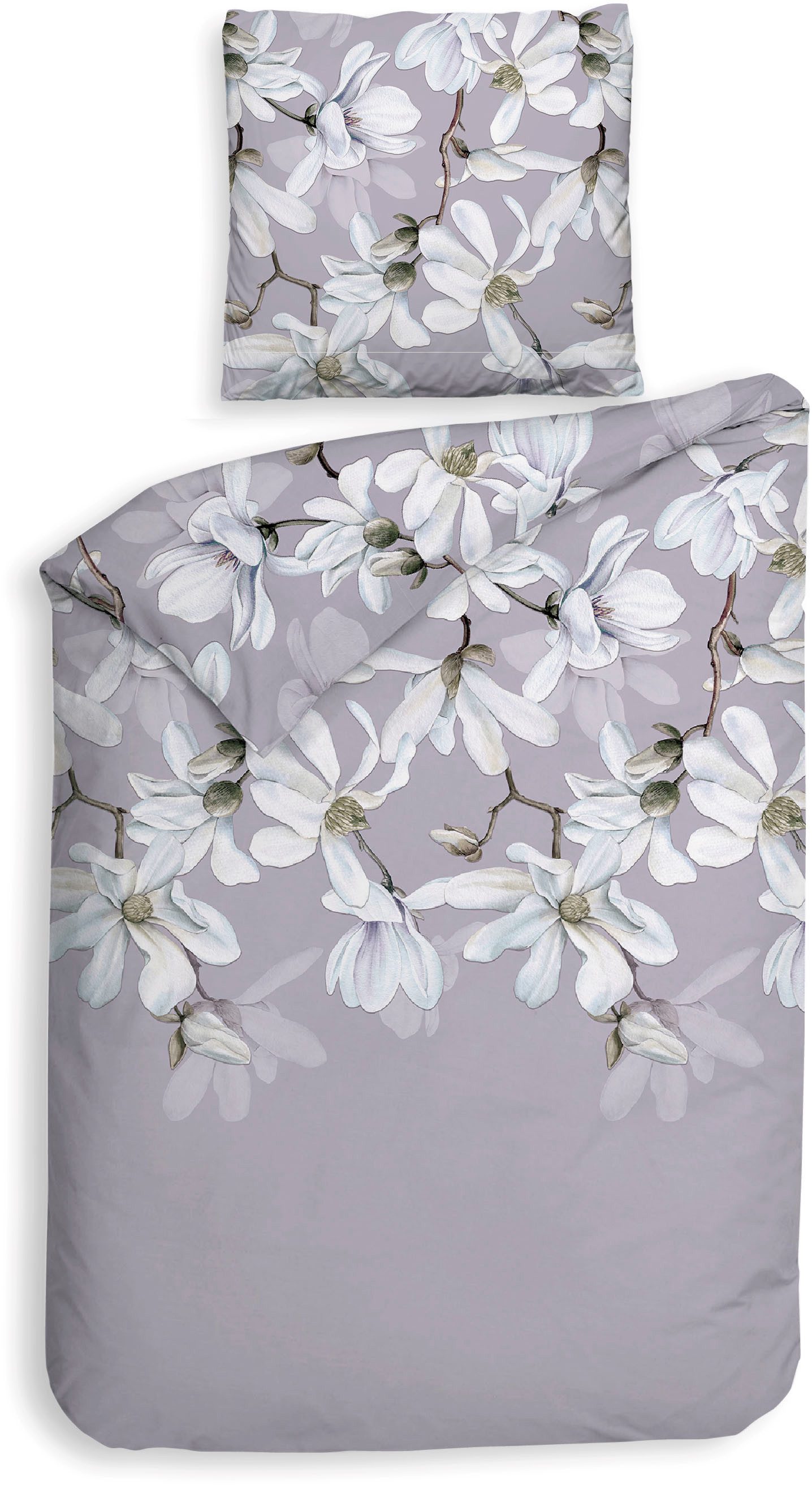 Heckett and Lane Bettwäsche Stacey, Flanell, 2 teilig, Blumen Design, 100% Baumwolle ab 135x200 cm.