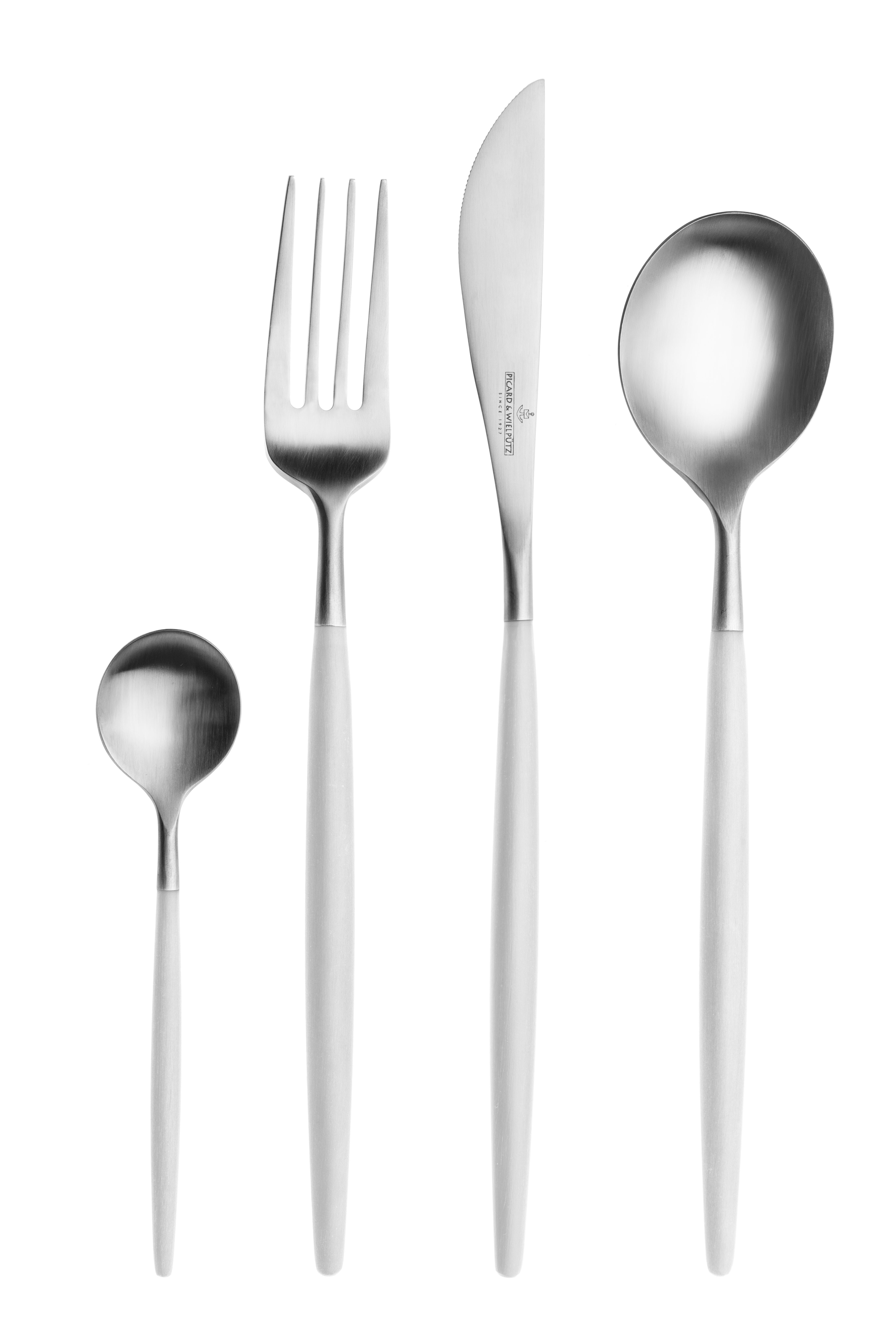 Picard & Wielpütz Solingen Besteck-Set Franzi, wahlweise als 24-, 30- oder 60-teiliges Set erhältlich (24-tlg), 6 Personen, Chromnickelstahl 18/10, modernes und außergewöhnliches Design