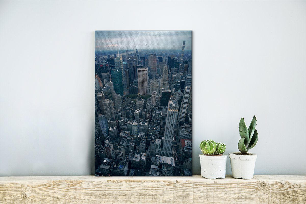 fertig St), - Amerika, Skyline York Leinwandbild inkl. New bespannt Architektur 20x30 Zackenaufhänger, - cm Leinwandbild OneMillionCanvasses® (1 - Gemälde,