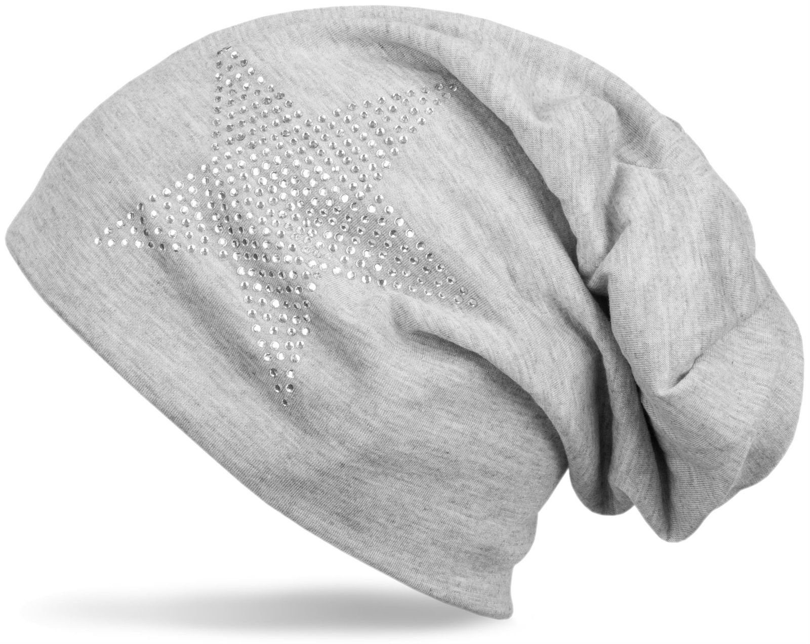 Beanie Leichte Beanie mit Strass Stern